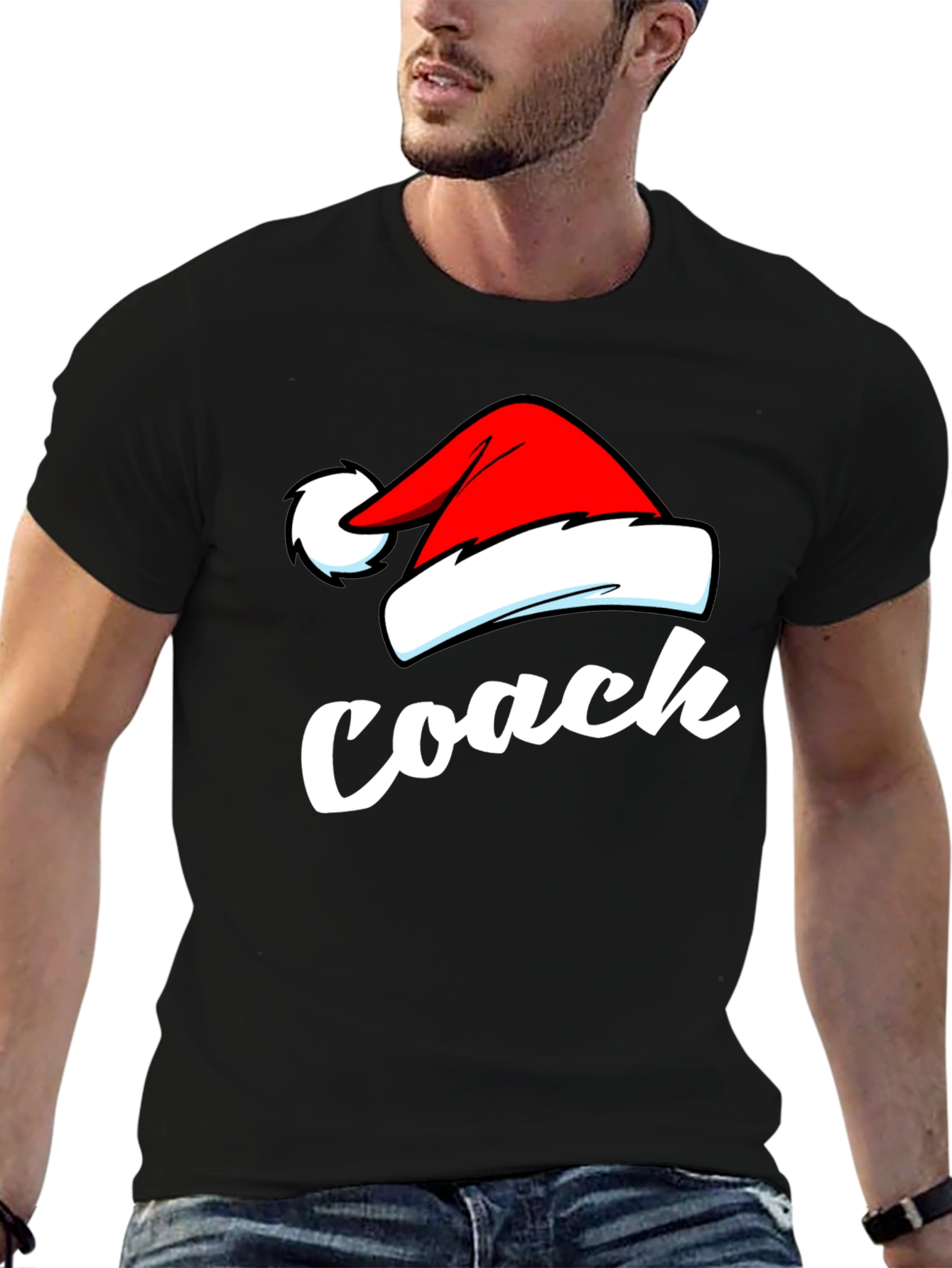 Coach Christmas T-Shirt - Santa Hat Holiday Tee