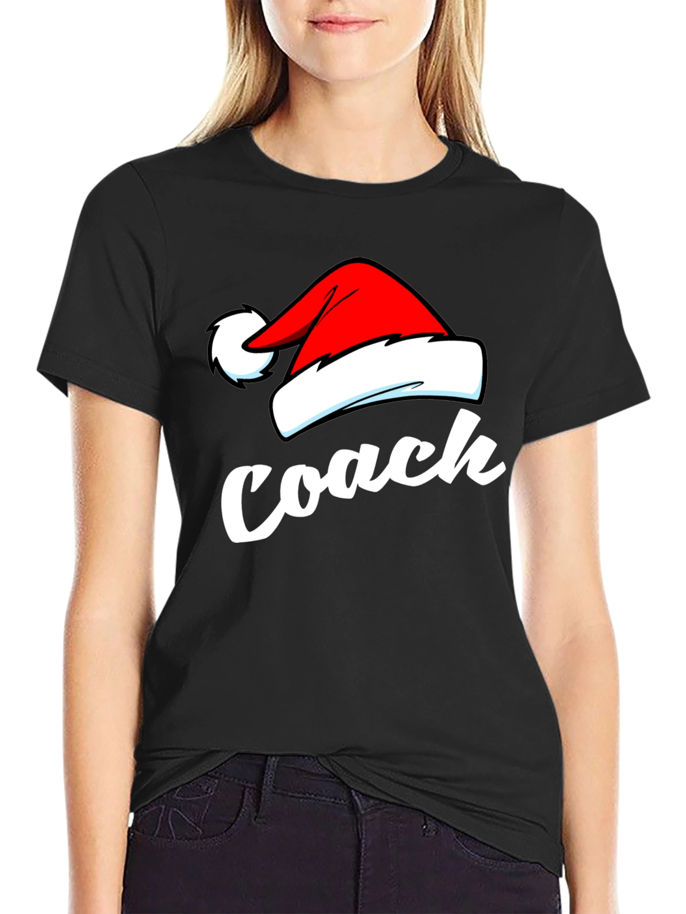 Coach Christmas T-Shirt - Santa Hat Holiday Tee