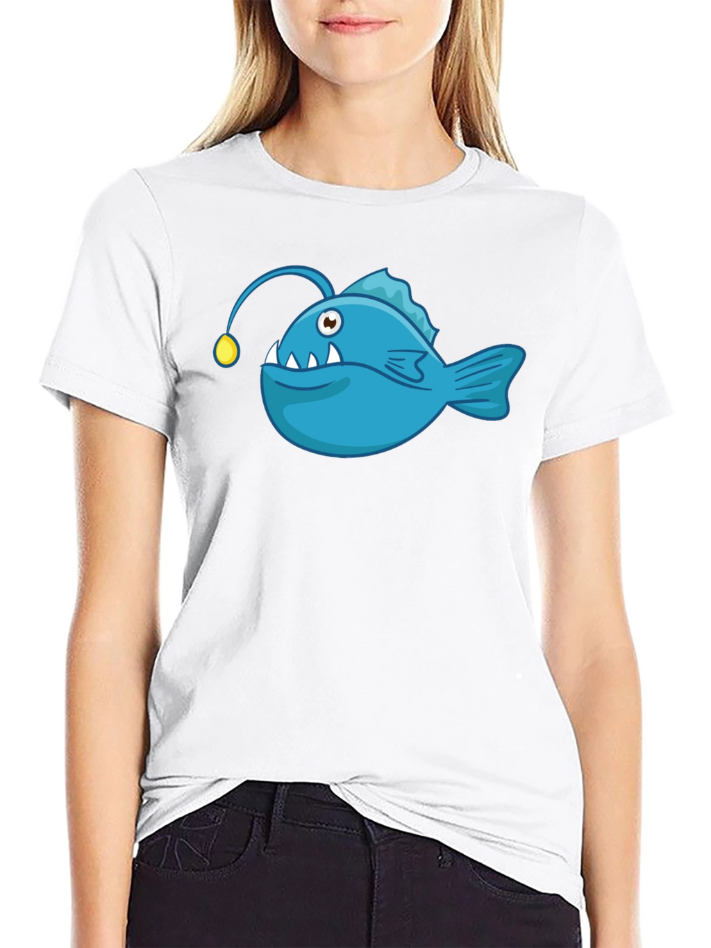 Anglerfish Graphic T-Shirt - Black Cotton Tee