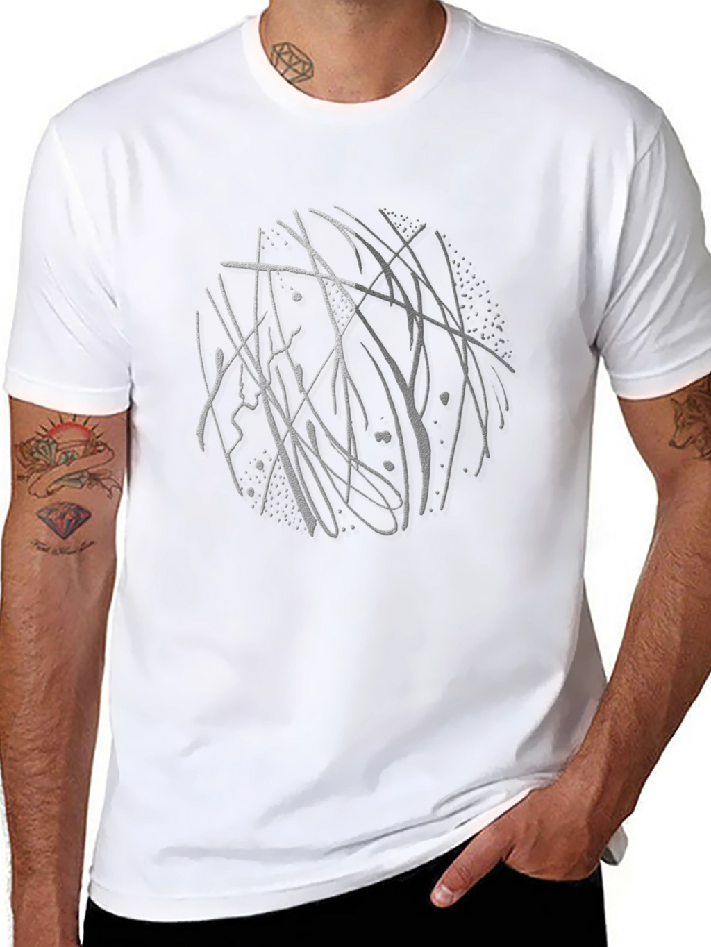 Abstract Art Black Crew Neck T-Shirt