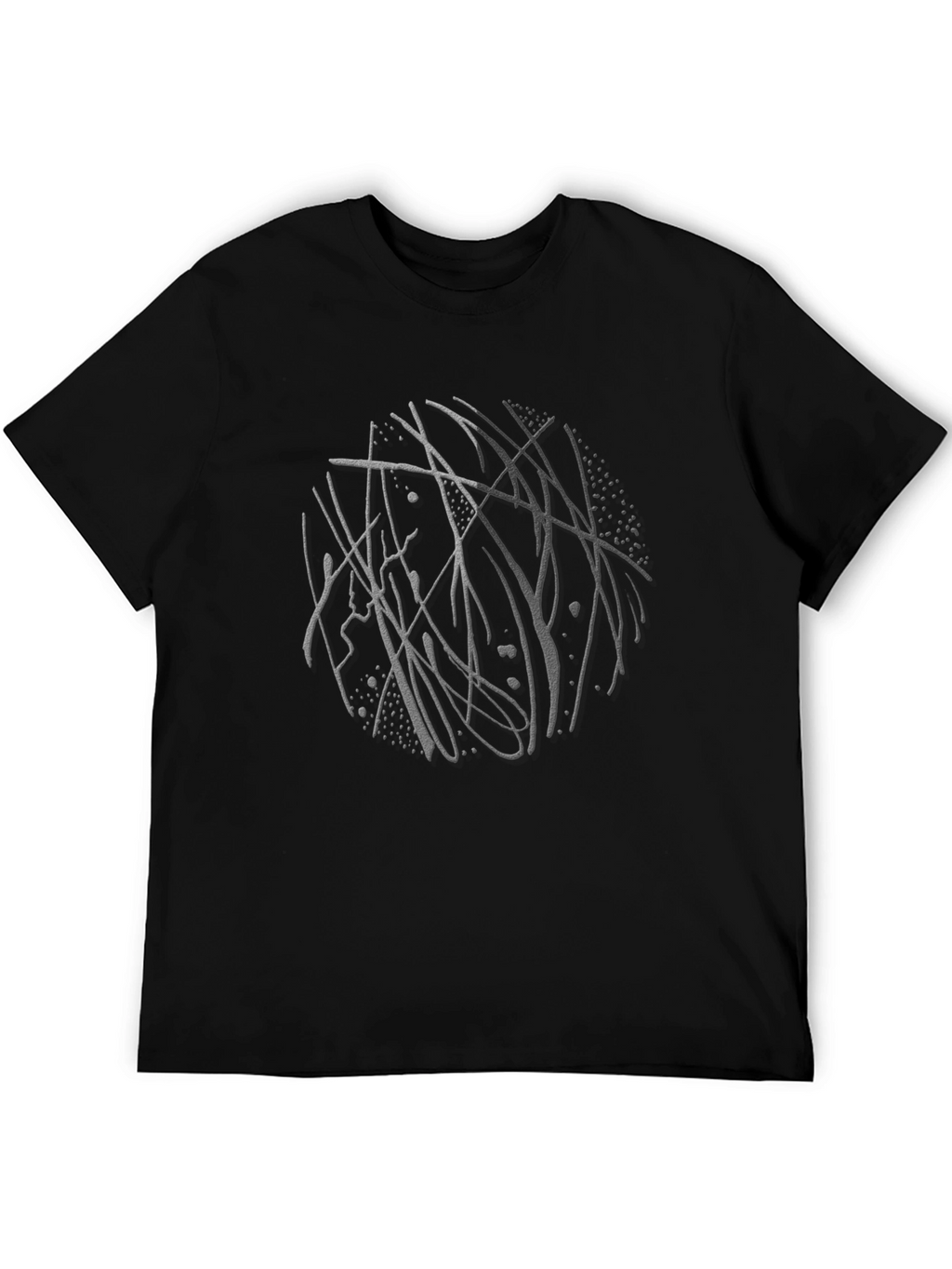 Abstract Art Black Crew Neck T-Shirt