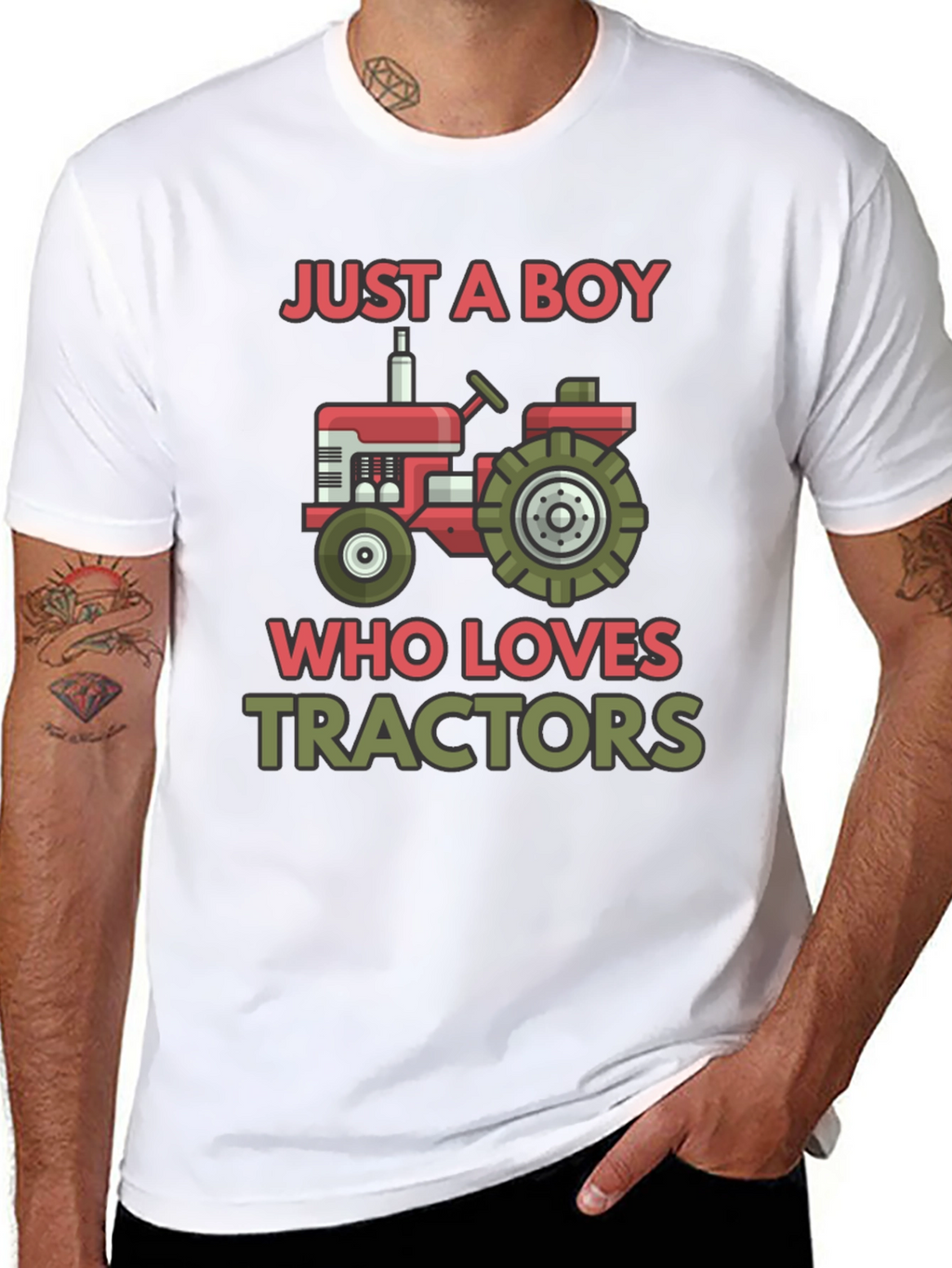 Boy Who Loves Tractors Graphic T-Shirt