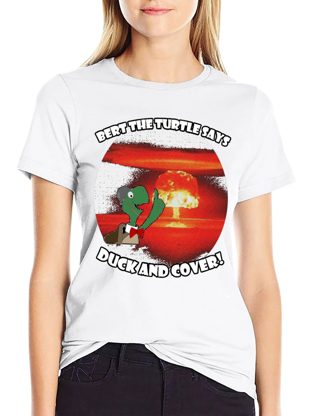 Bert the Turtle Duck and Cover Graphic Tee