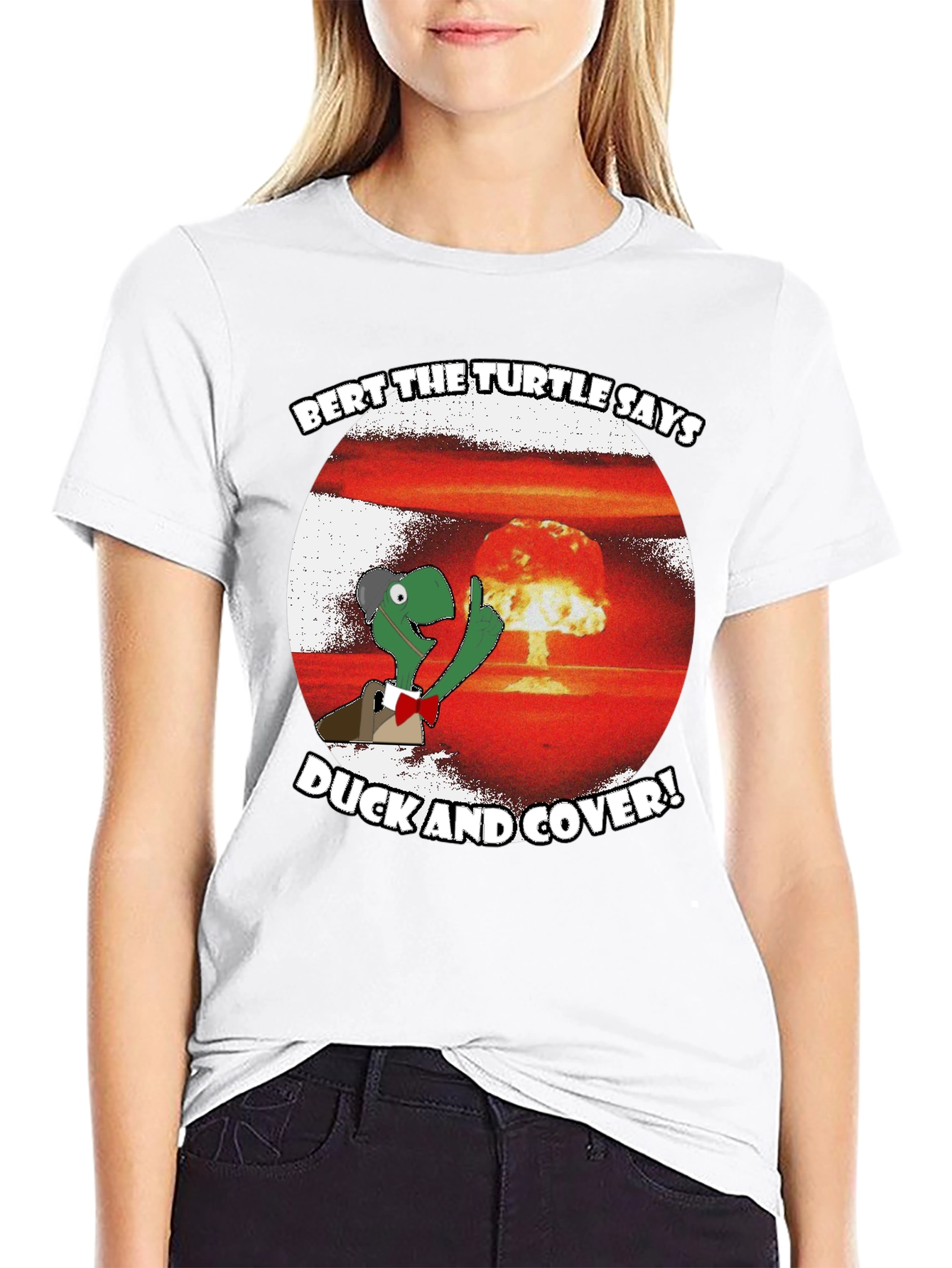 Bert the Turtle Duck and Cover Graphic Tee