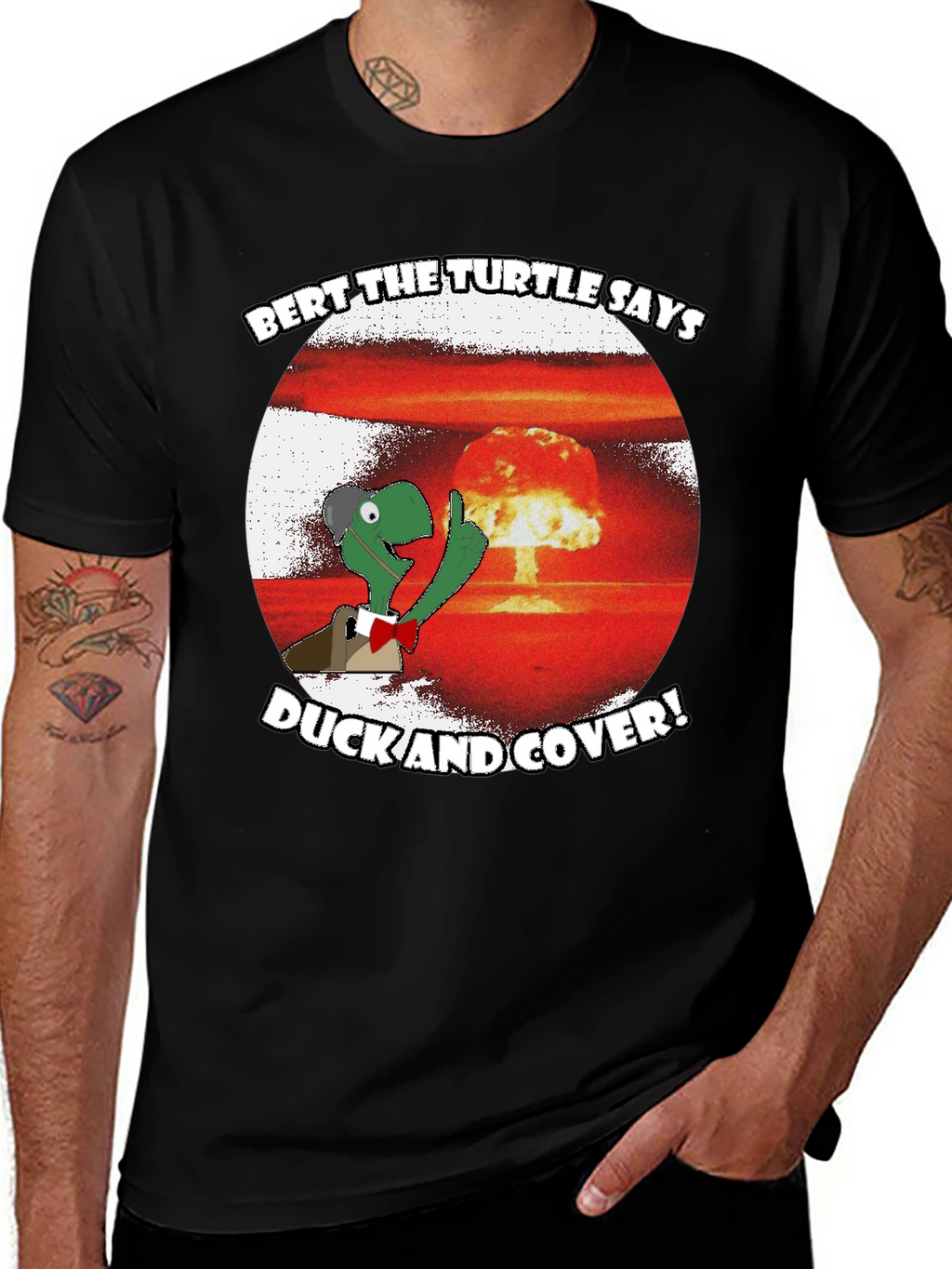 Bert the Turtle Duck and Cover Graphic Tee