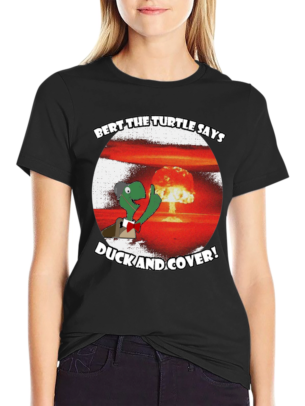 Bert the Turtle Duck and Cover Graphic Tee