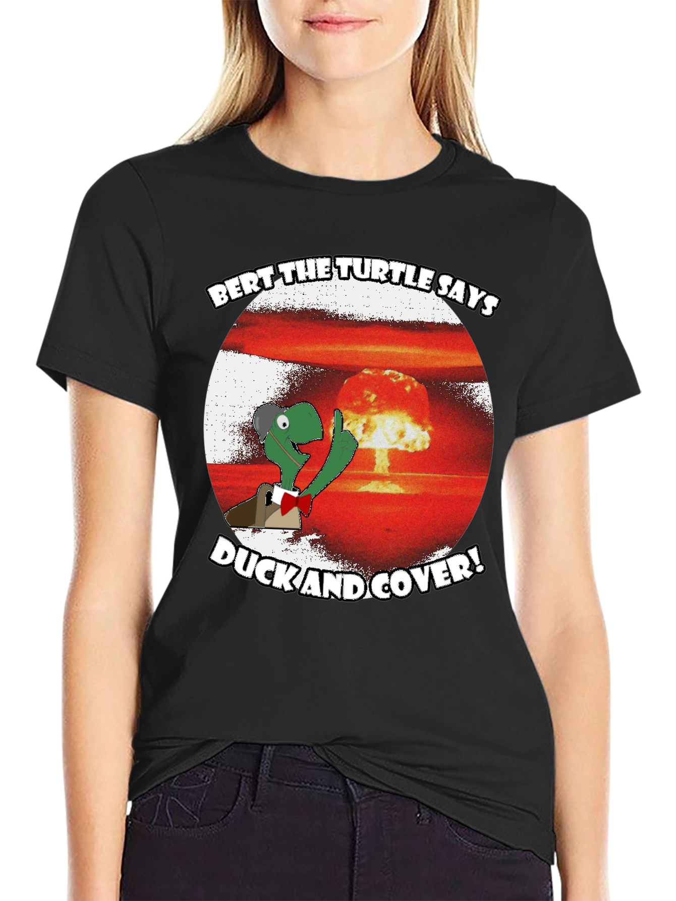 Bert the Turtle Duck and Cover Graphic Tee