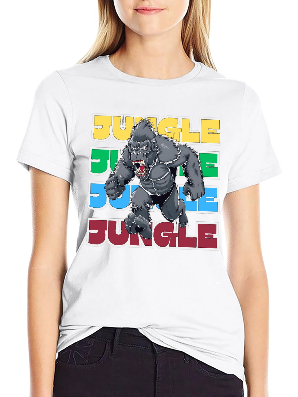 Jungle Gorilla Graphic Tee - Retro Style