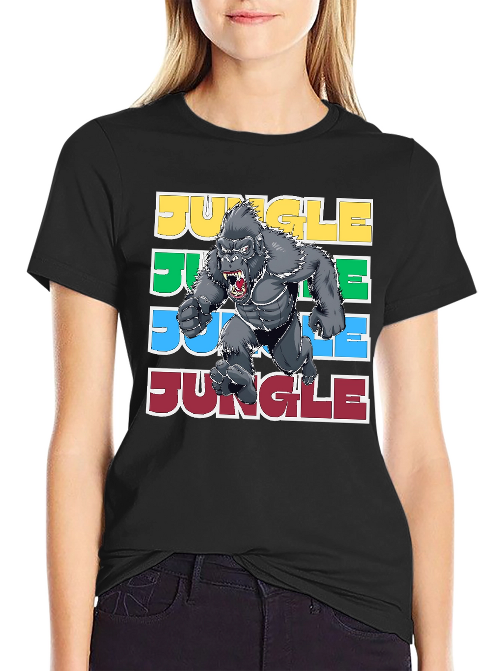 Jungle Gorilla Graphic Tee - Retro Style