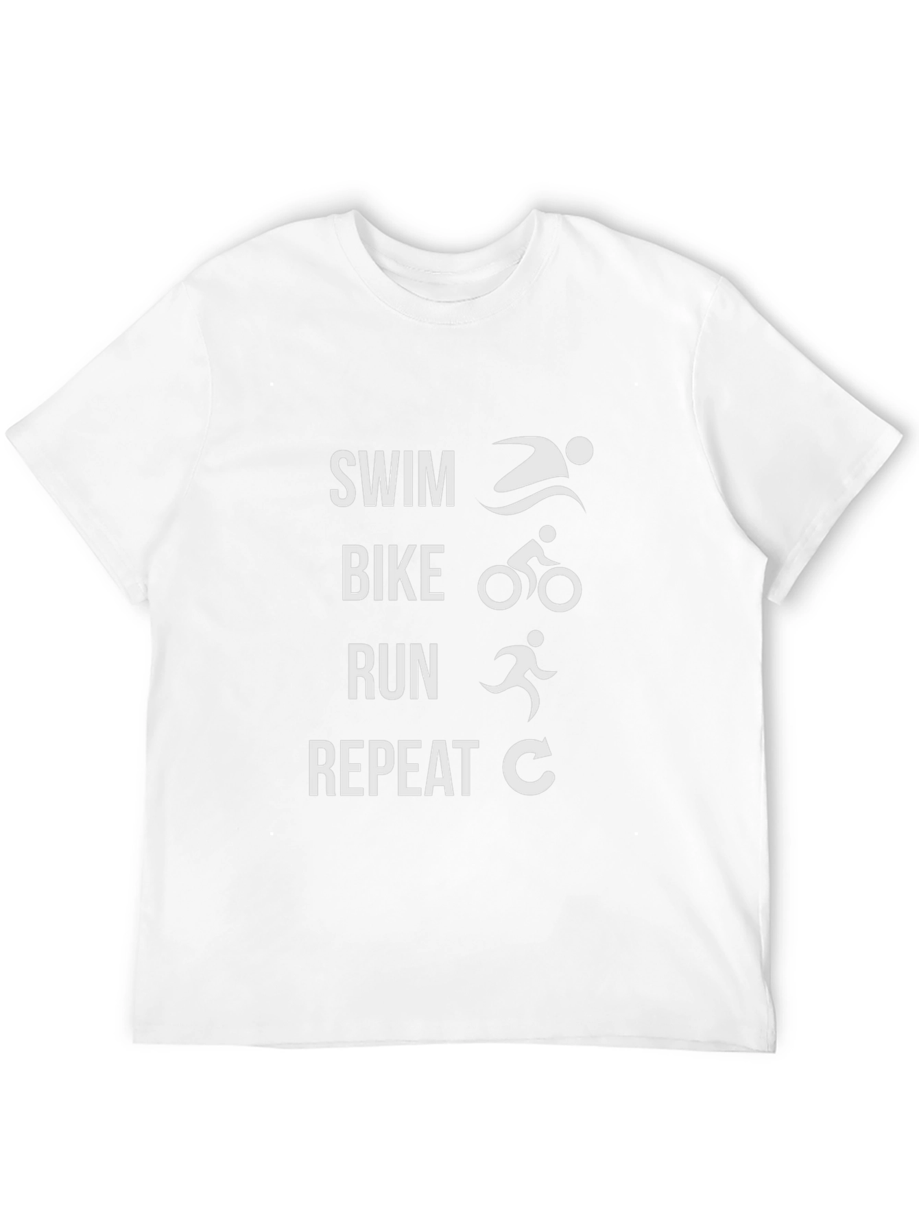 Triathlon T-Shirt: Swim Bike Run Repeat - Athletes Choice