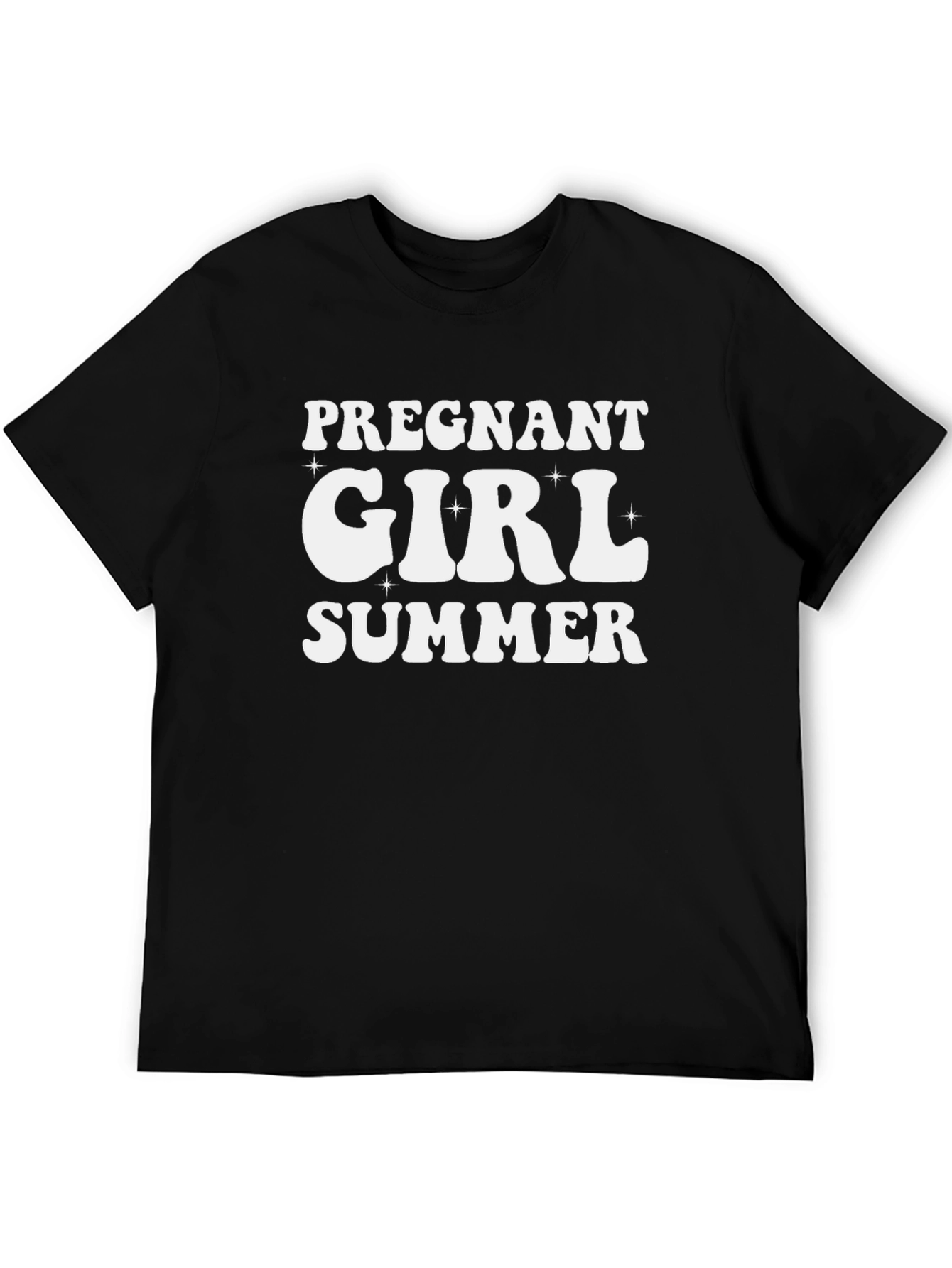 Pregnant Girl Summer Black T-Shirt