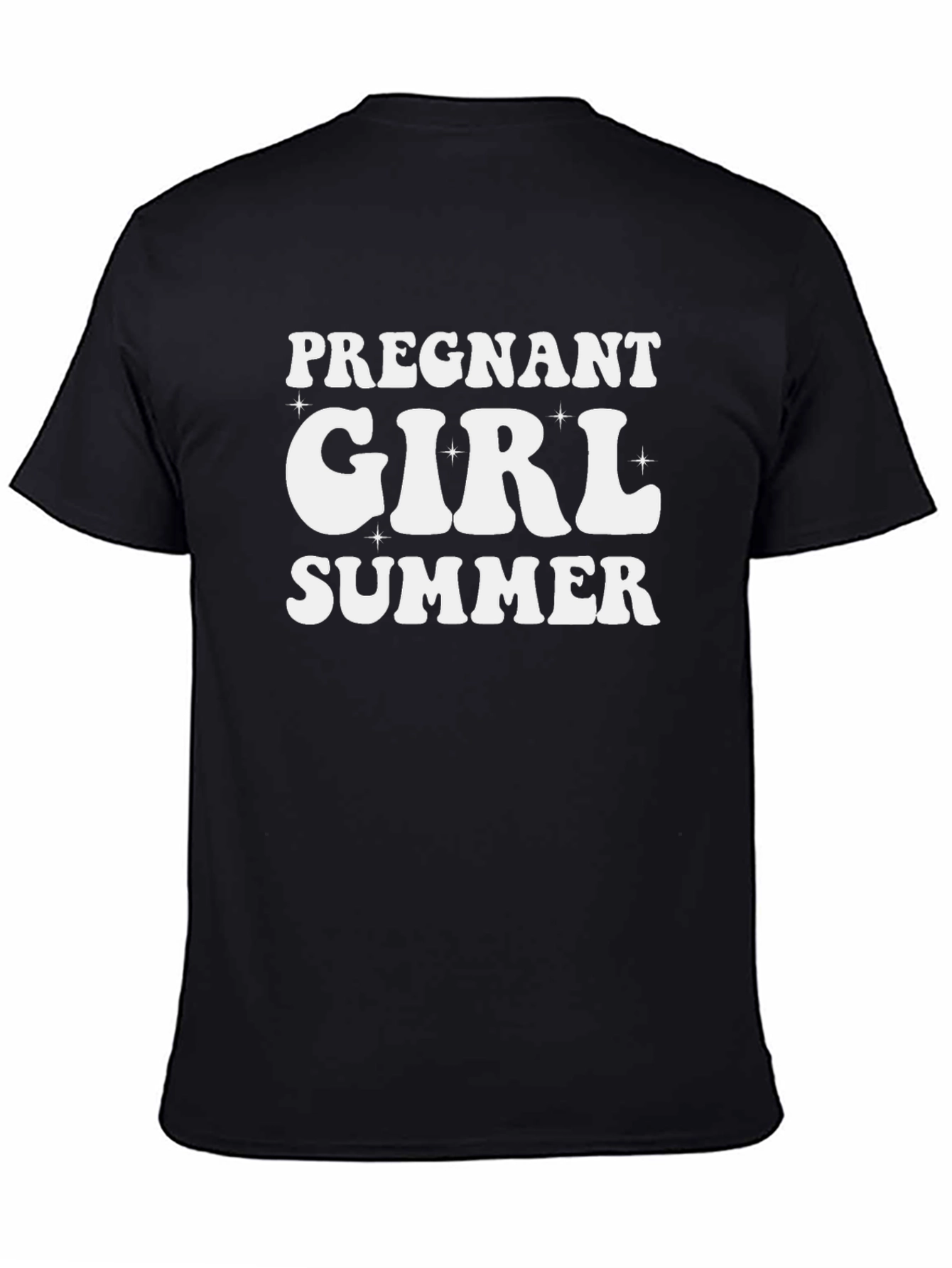 Pregnant Girl Summer Black T-Shirt