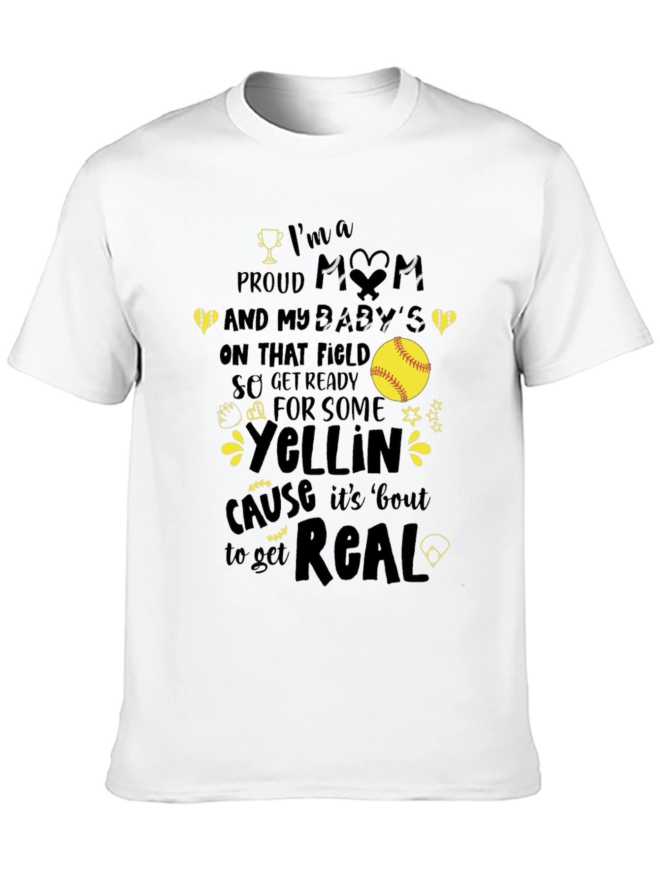 Proud Mom Softball T-Shirt - Game Day Apparel