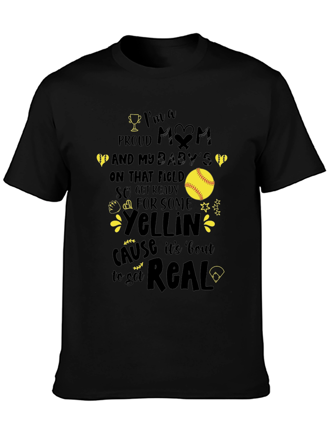 Proud Mom Softball T-Shirt - Game Day Apparel