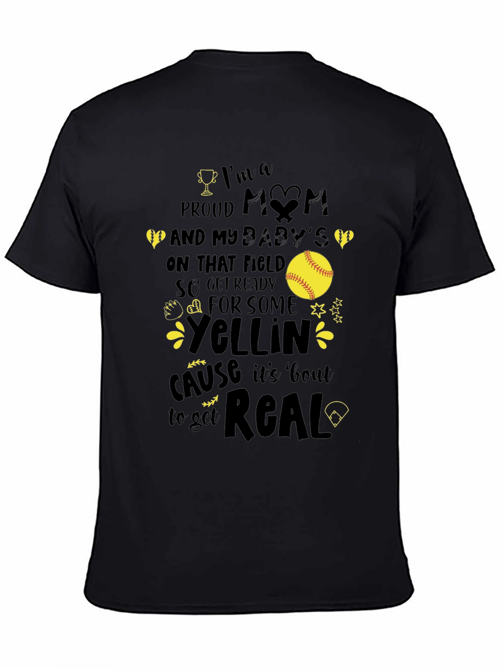 Proud Mom Softball T-Shirt - Game Day Apparel