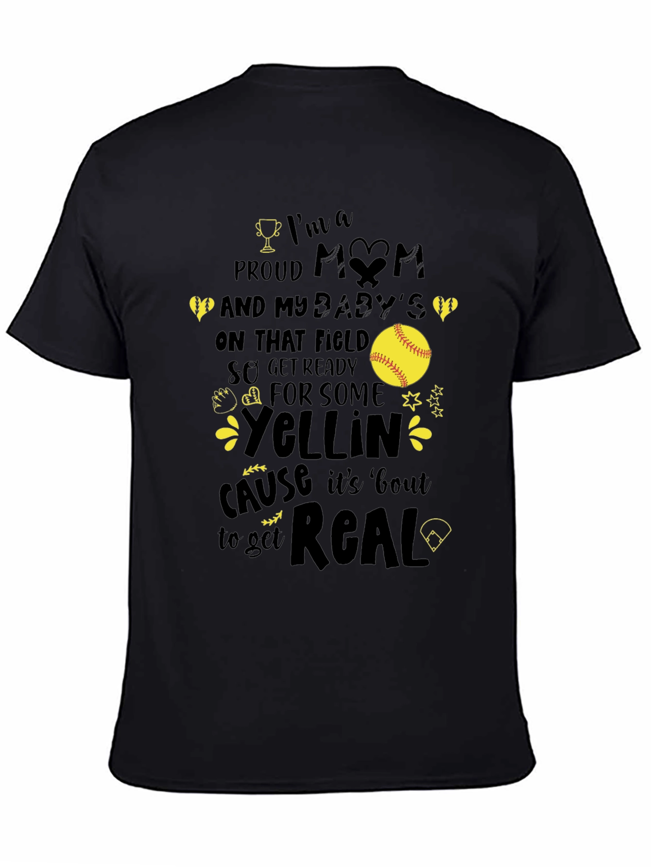 Proud Mom Softball T-Shirt - Game Day Apparel