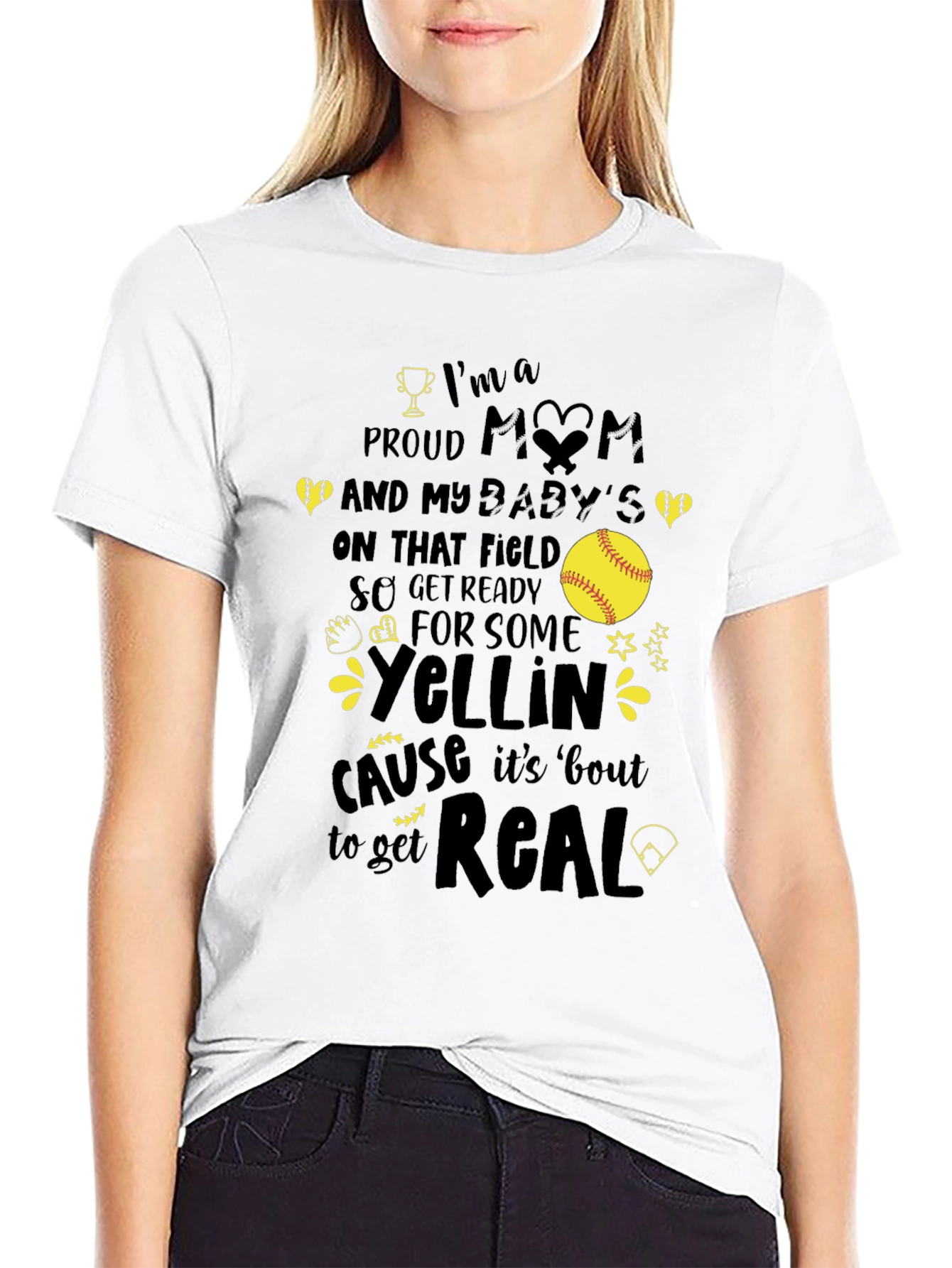 Proud Mom Softball T-Shirt - Game Day Apparel