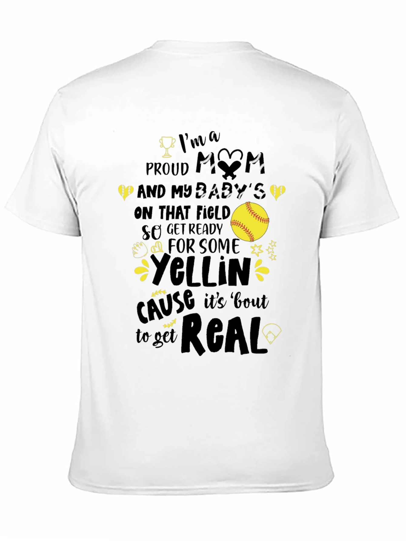 Proud Mom Softball T-Shirt - Game Day Apparel
