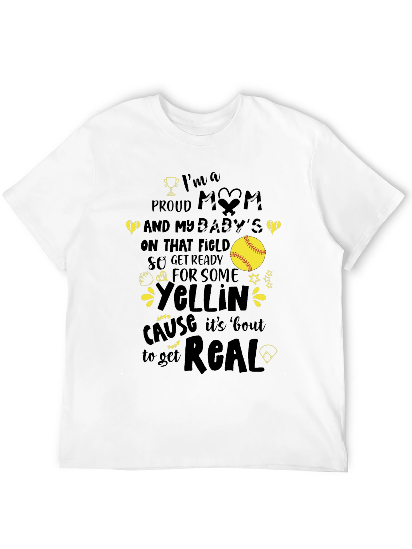 Proud Mom Softball T-Shirt - Game Day Apparel