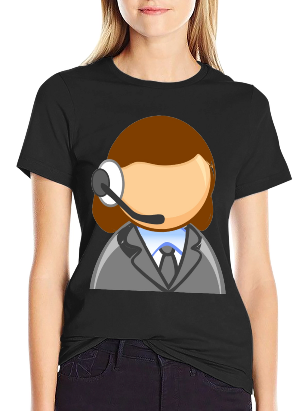 Call Center Agent Cartoon T-Shirt