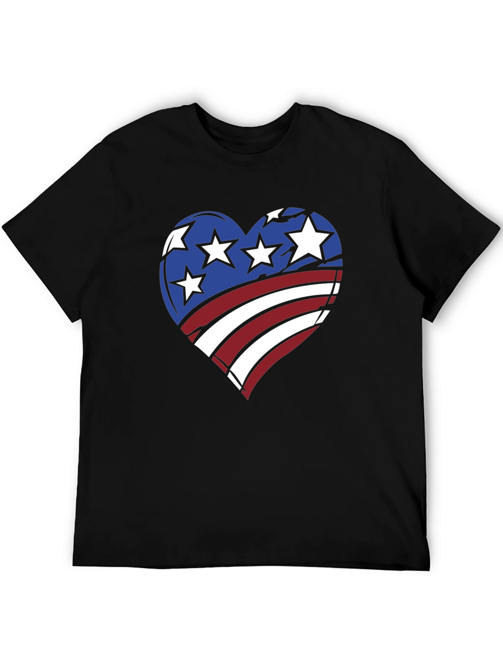 Patriotic Heart T-Shirt - American Flag Design