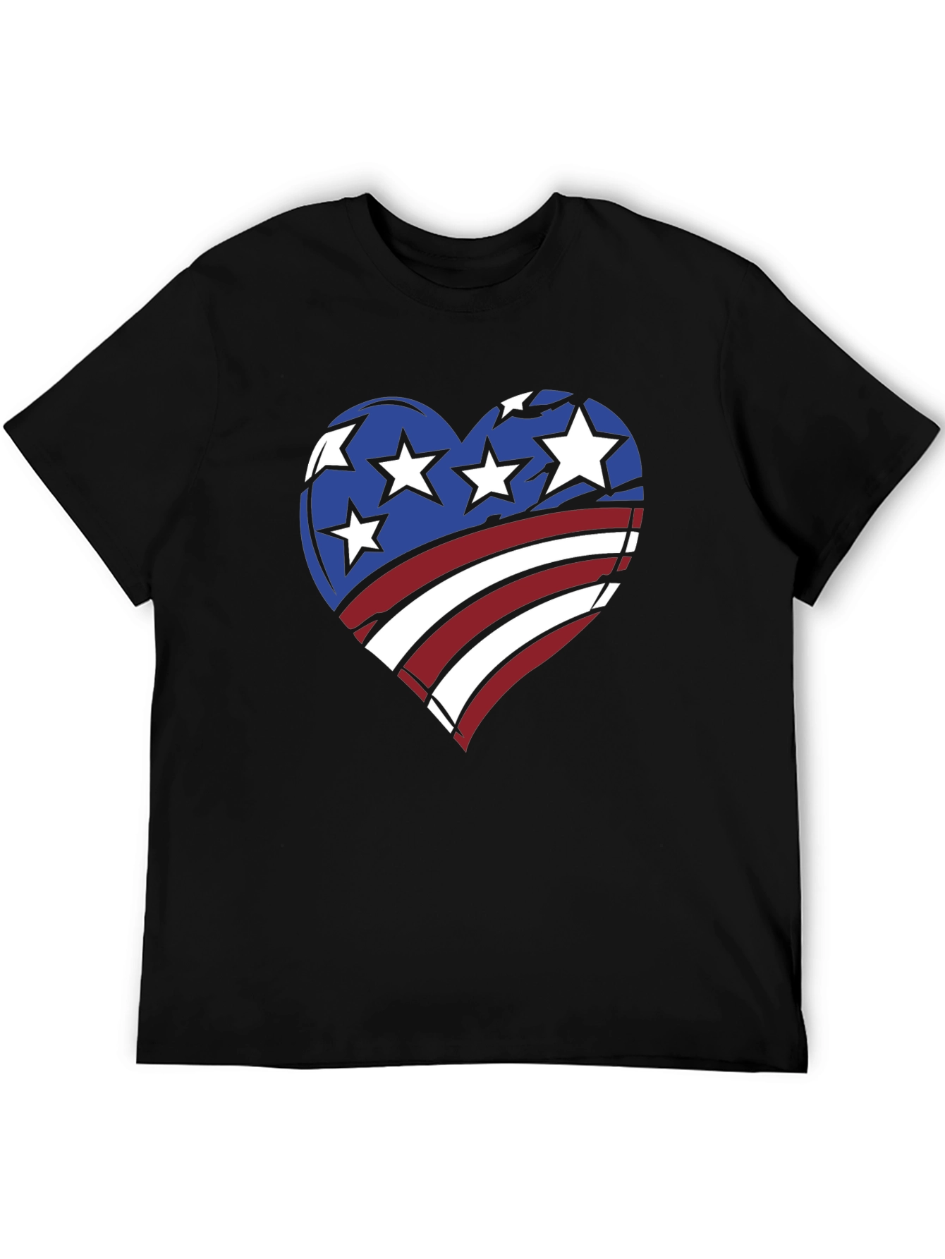 Patriotic Heart T-Shirt - American Flag Design