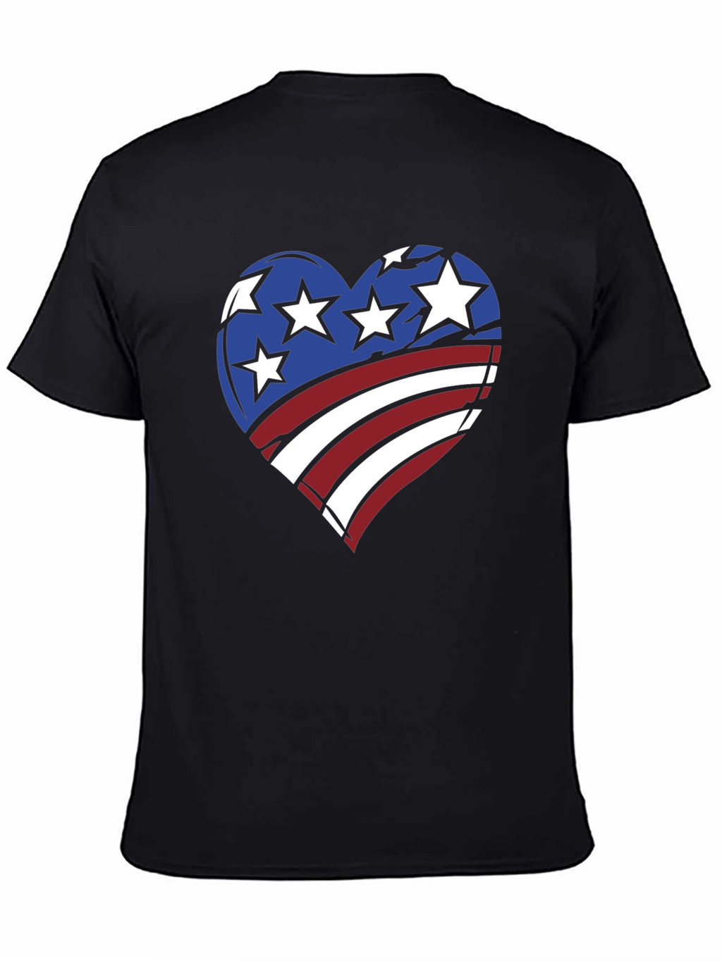 Patriotic Heart T-Shirt - American Flag Design