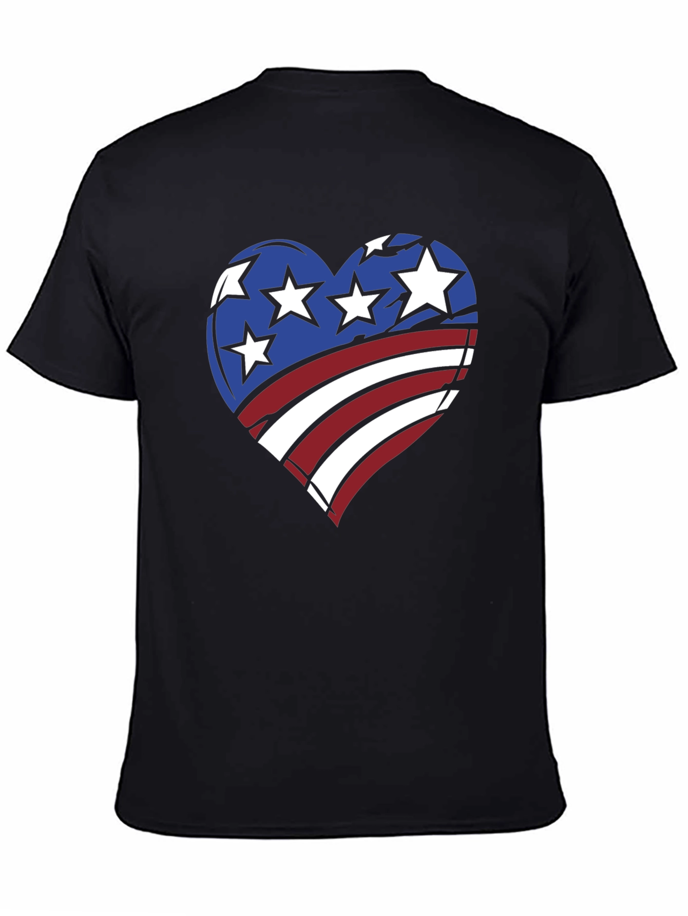 Patriotic Heart T-Shirt - American Flag Design