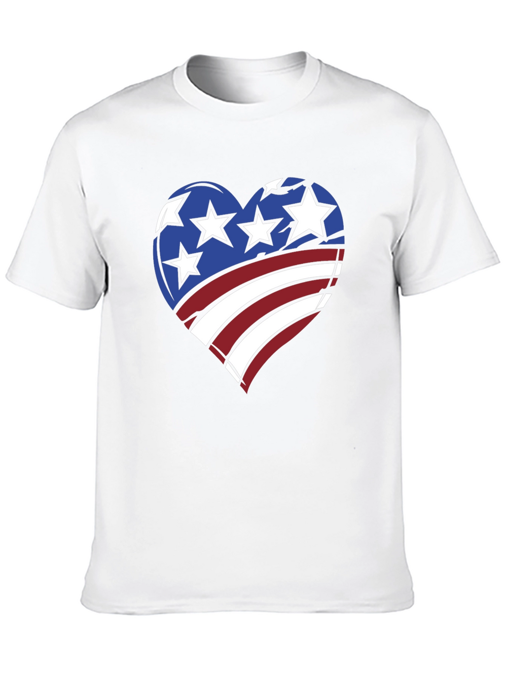 Patriotic Heart T-Shirt - American Flag Design