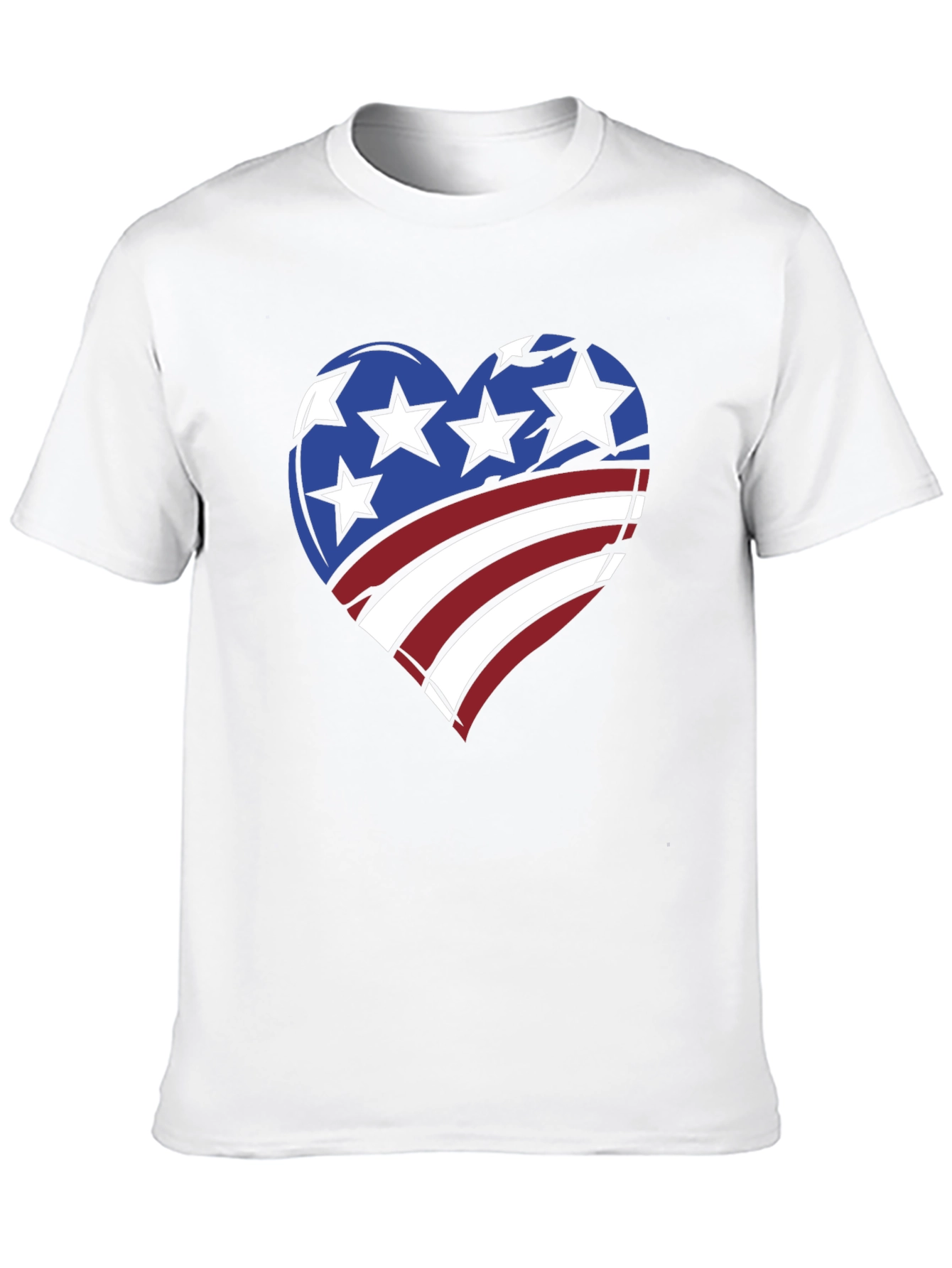 Patriotic Heart T-Shirt - American Flag Design