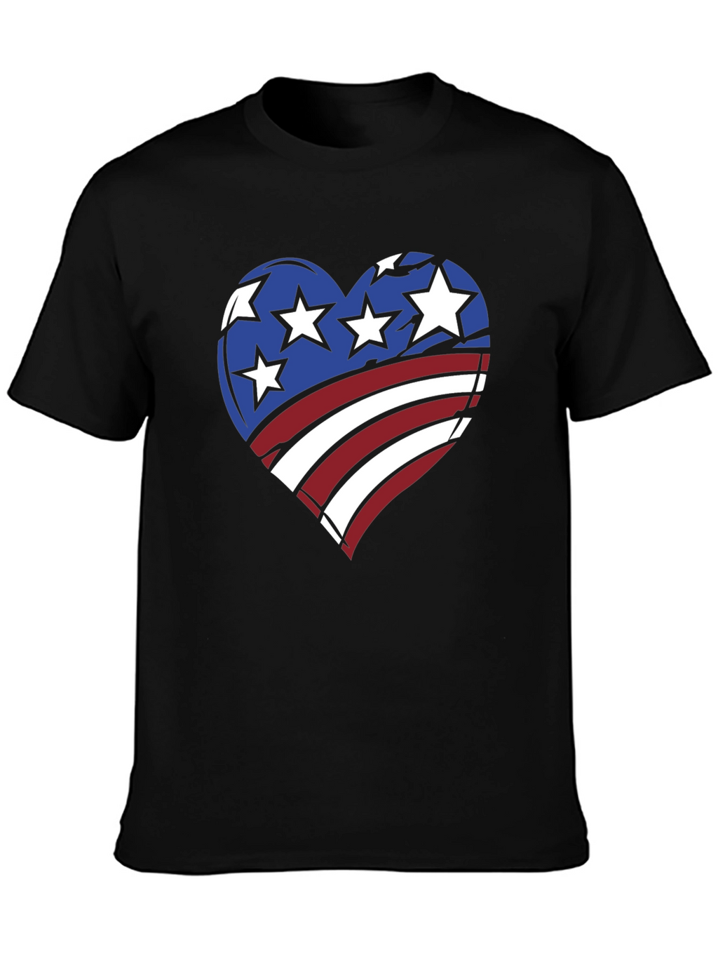 Patriotic Heart T-Shirt - American Flag Design