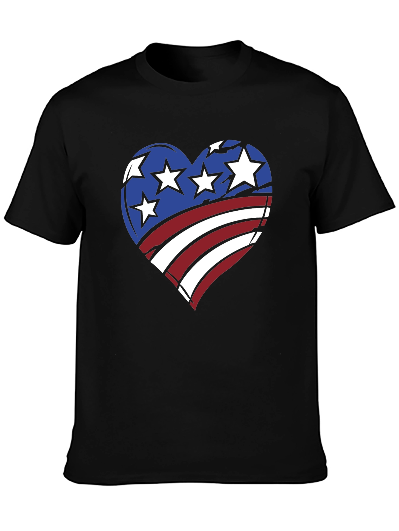 Patriotic Heart T-Shirt - American Flag Design