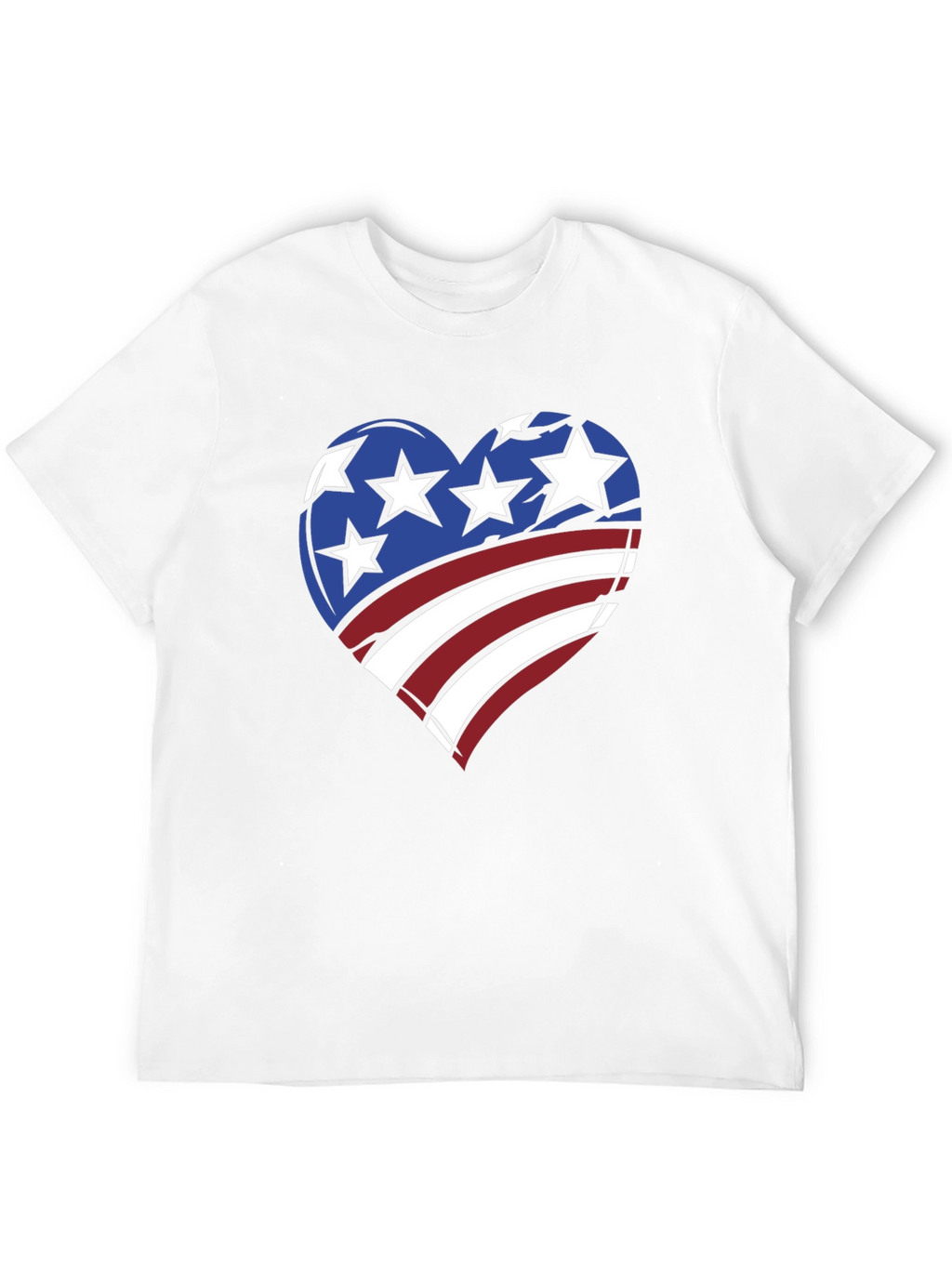 Patriotic Heart T-Shirt - American Flag Design