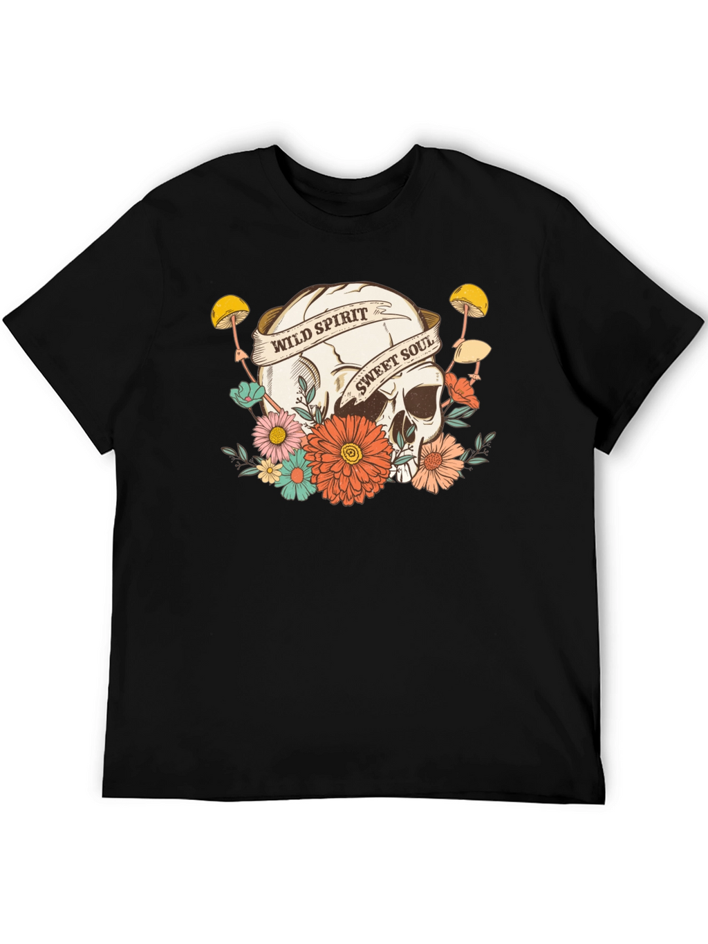 Wild Spirit Skull Graphic T-Shirt