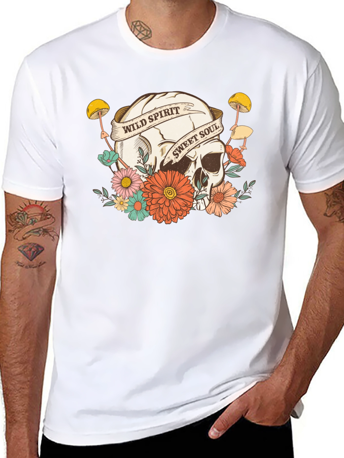 Wild Spirit Skull Graphic T-Shirt