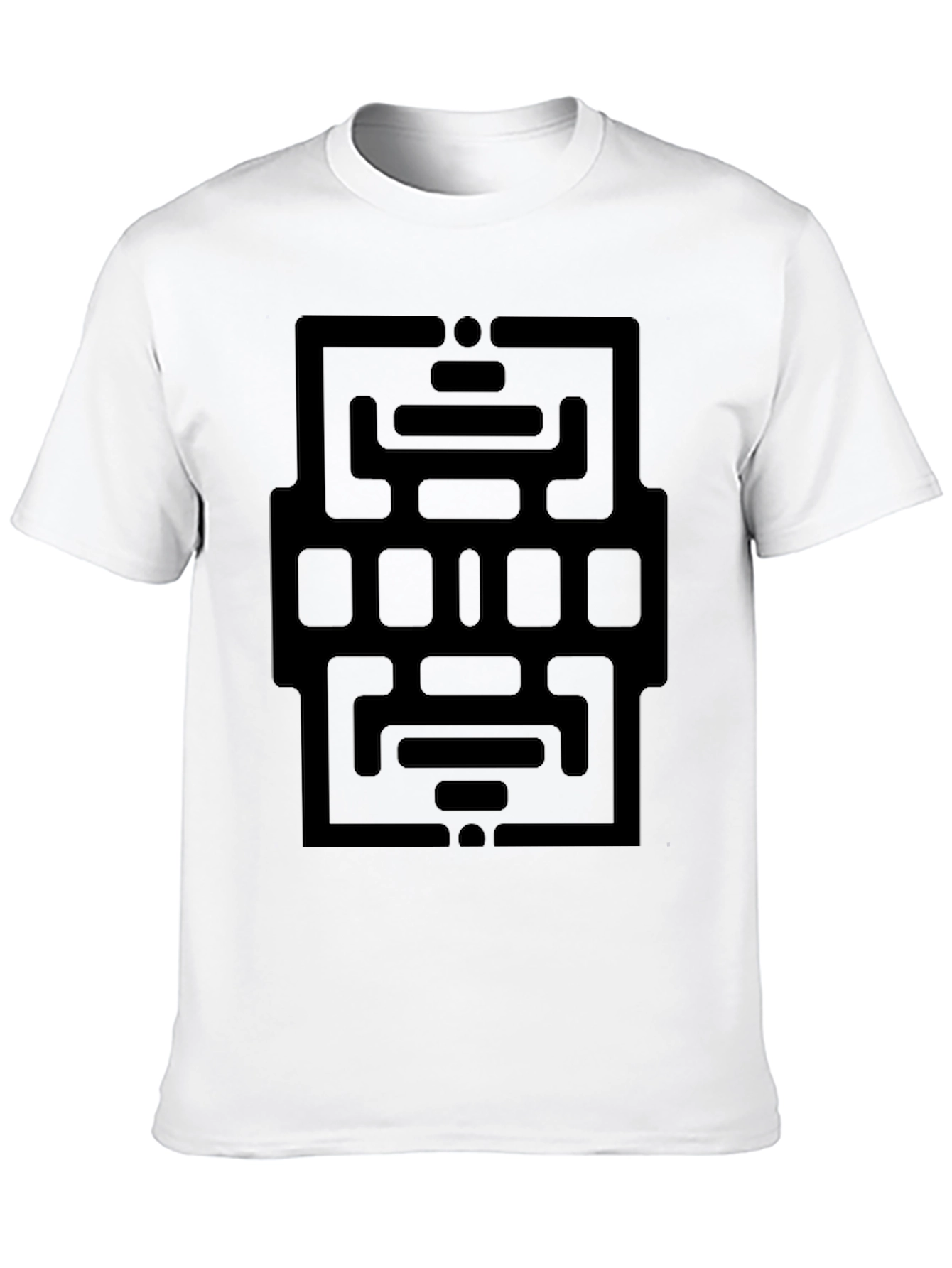 Modern Geometric Graphic Black T-Shirt