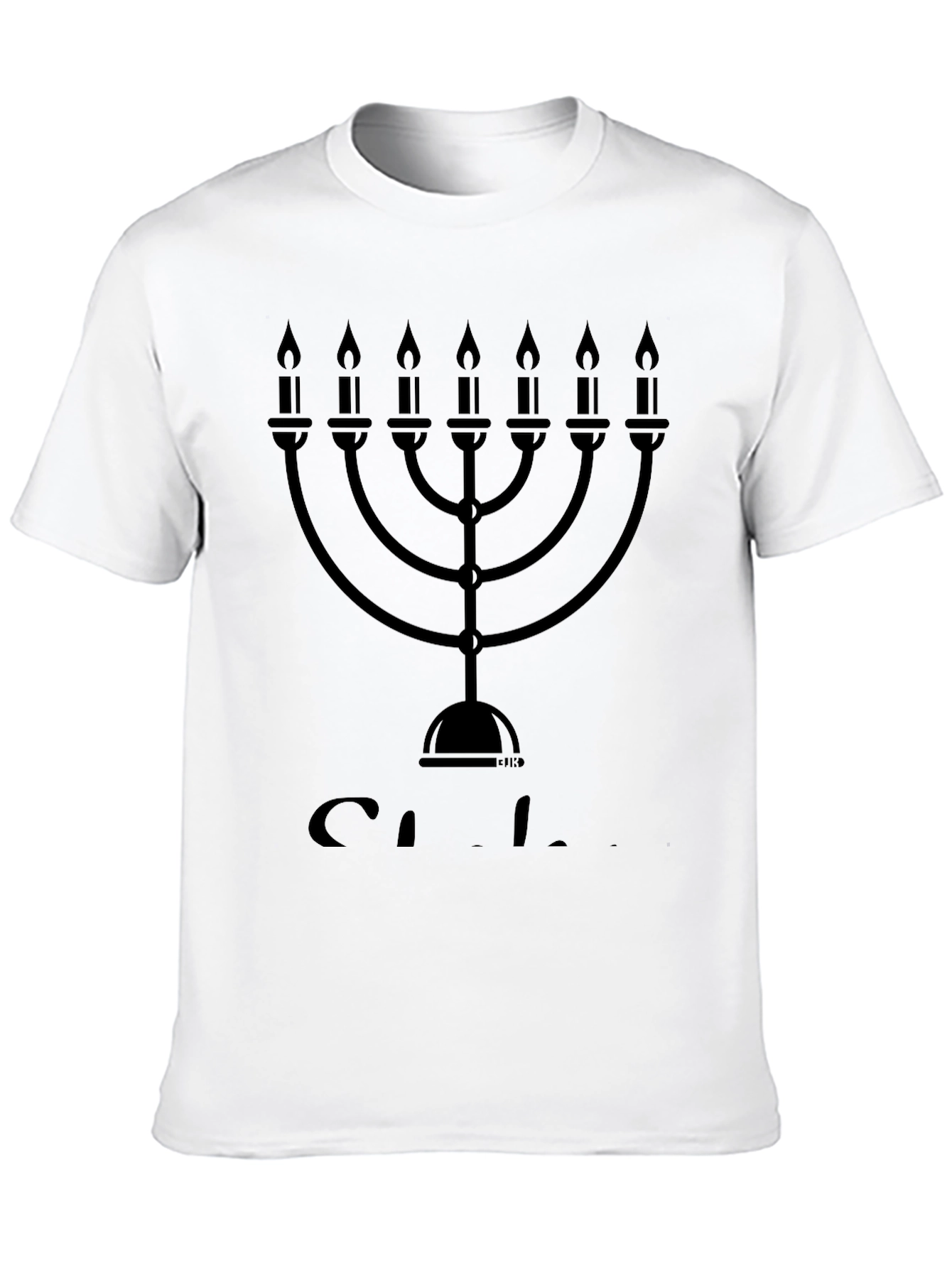 Menorah Graphic Tee - Black Casual T-Shirt