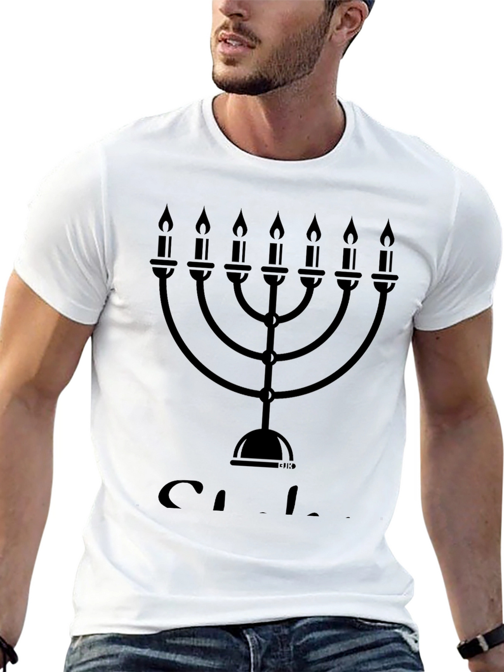 Menorah Graphic Tee - Black Casual T-Shirt