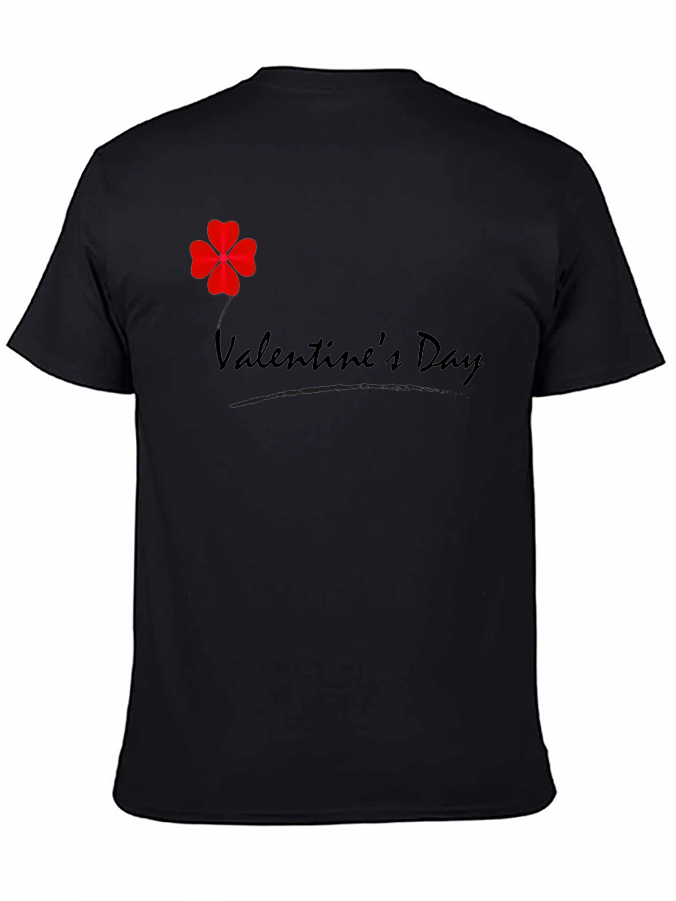 Valentines Day Clover T-Shirt - Mens Black Tee