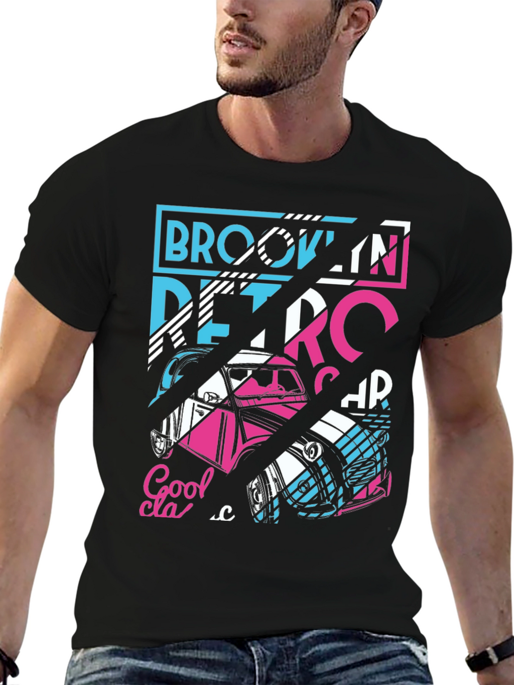 Retro Brooklyn Car Graphic T-Shirt