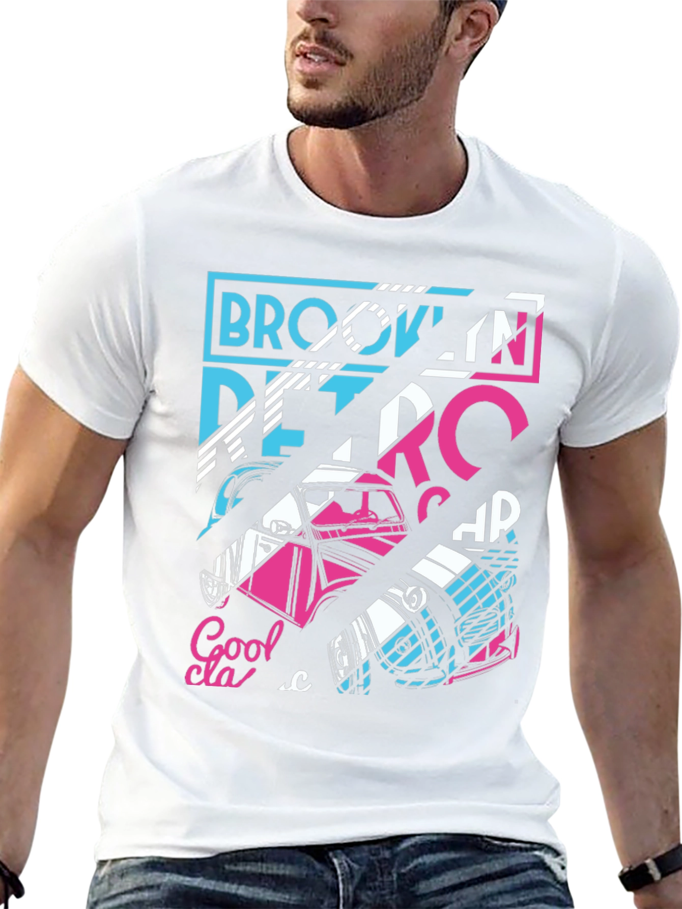 Retro Brooklyn Car Graphic T-Shirt