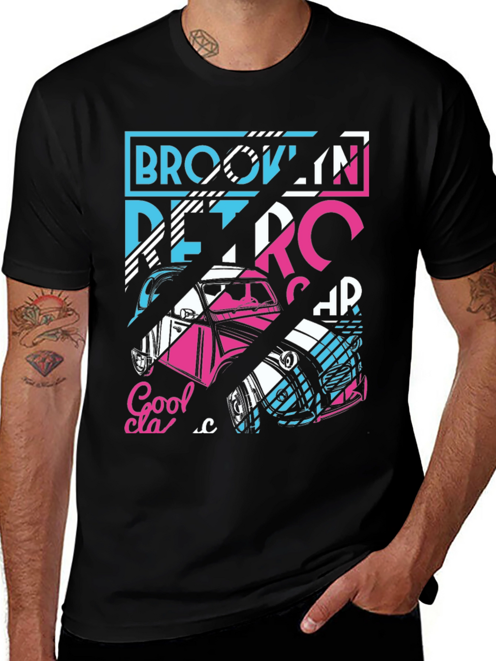 Retro Brooklyn Car Graphic T-Shirt
