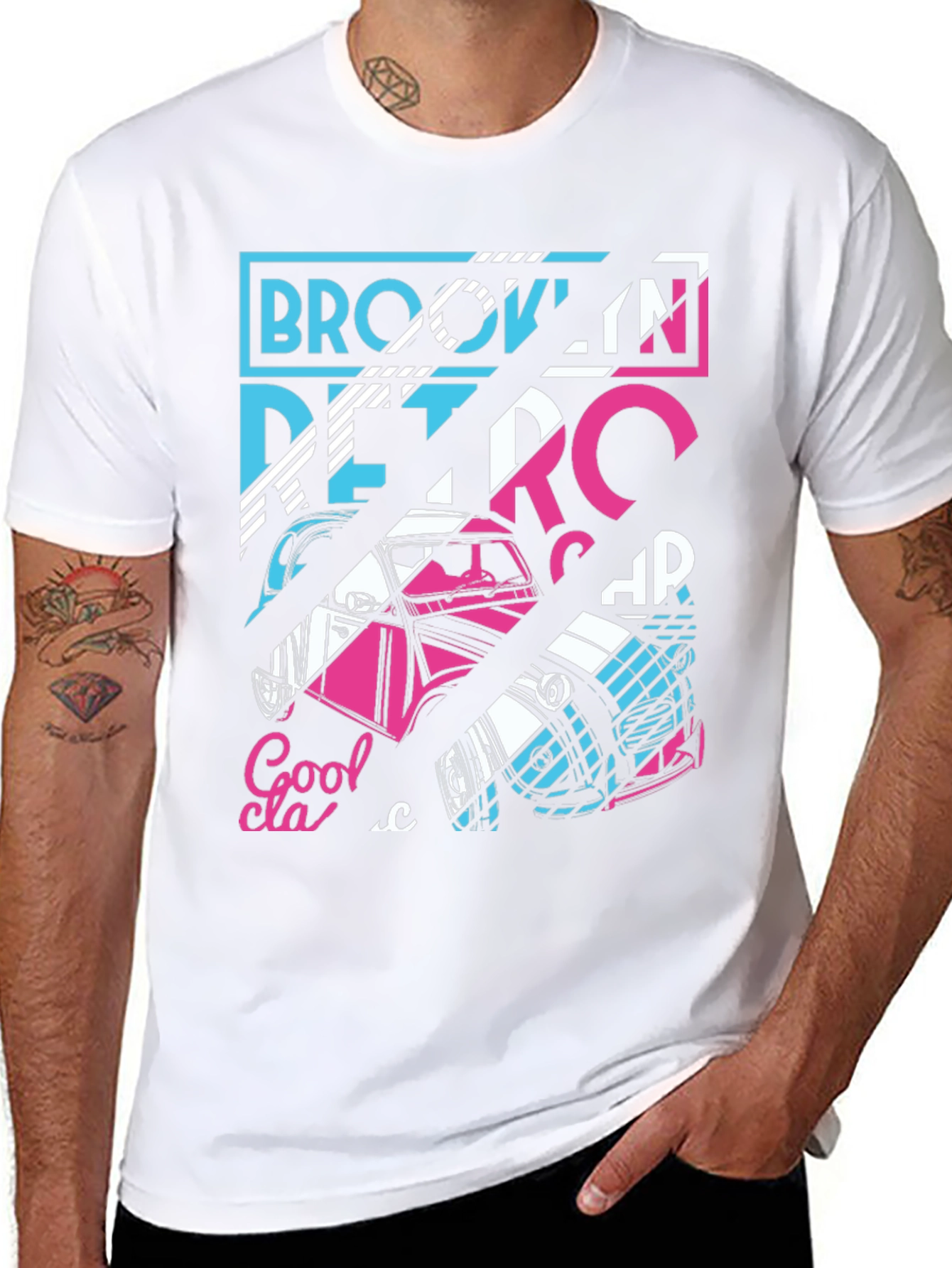 Retro Brooklyn Car Graphic T-Shirt