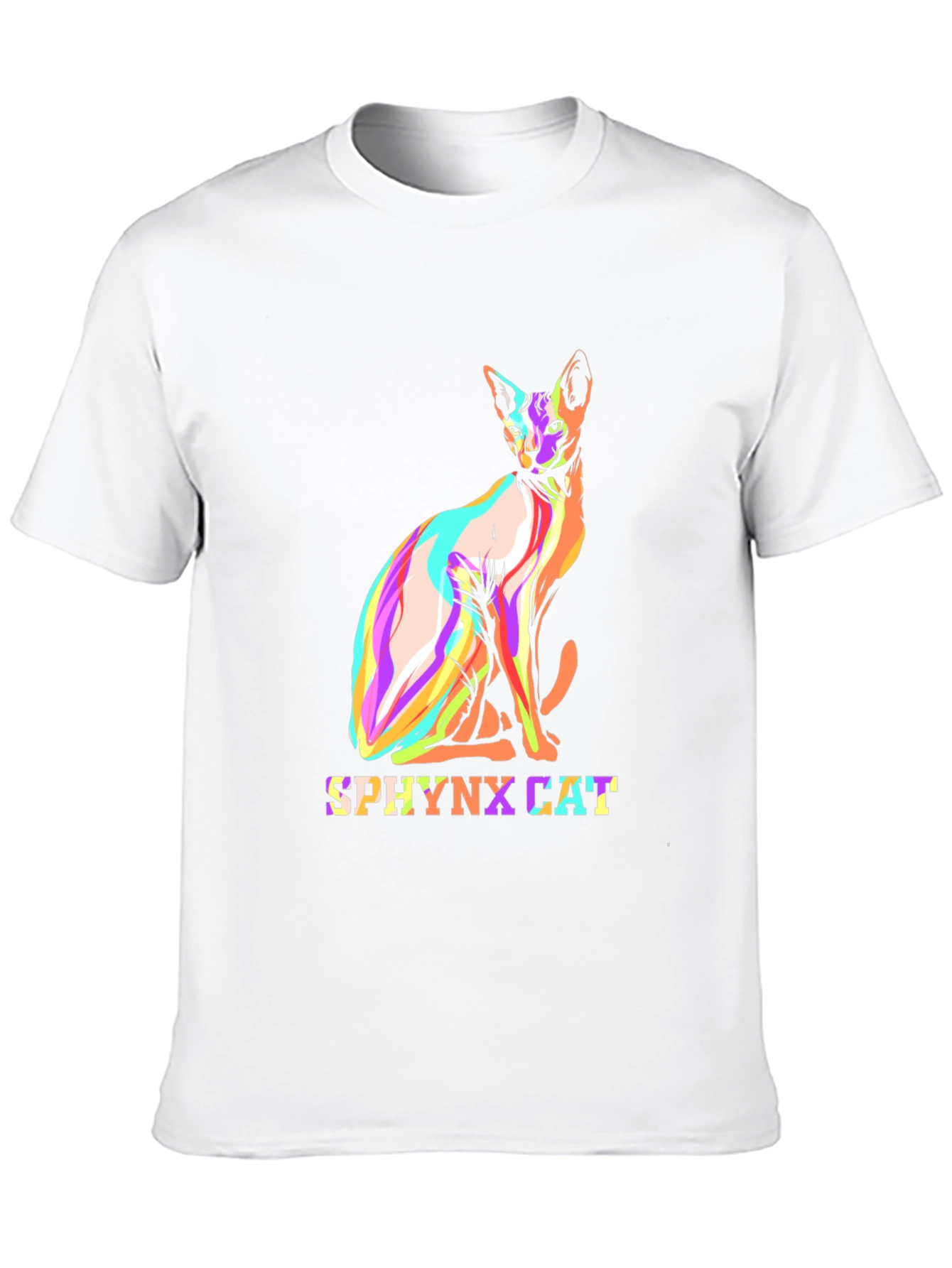 Cool Sphynx Cat Graphic Tee - Black Cotton T-Shirt