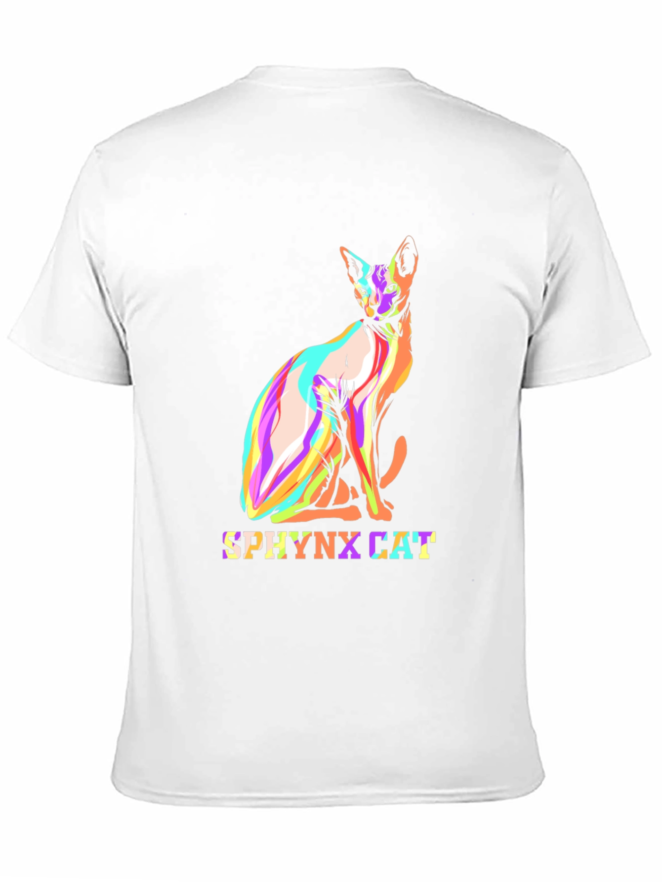 Cool Sphynx Cat Graphic Tee - Black Cotton T-Shirt