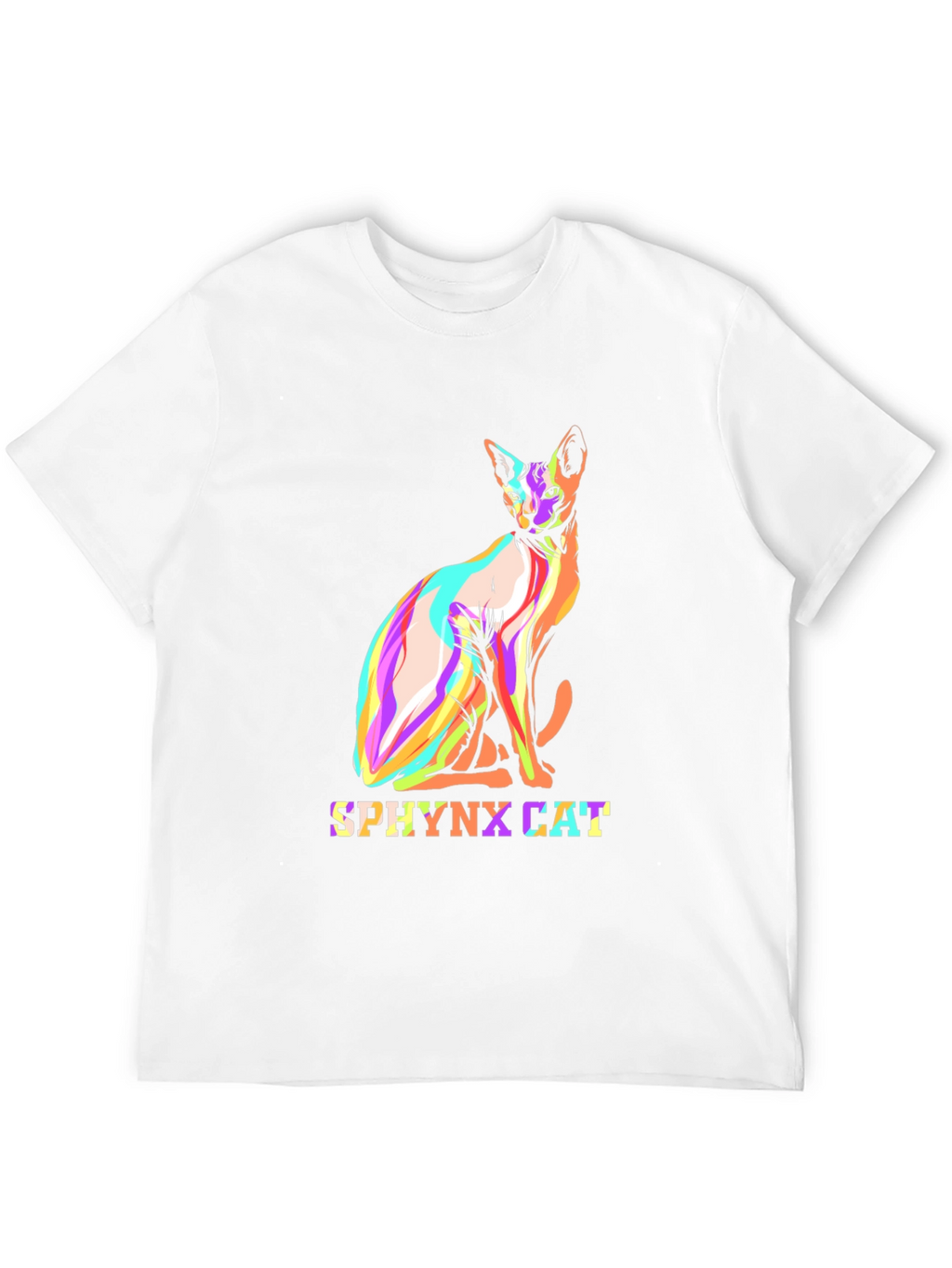 Cool Sphynx Cat Graphic Tee - Black Cotton T-Shirt