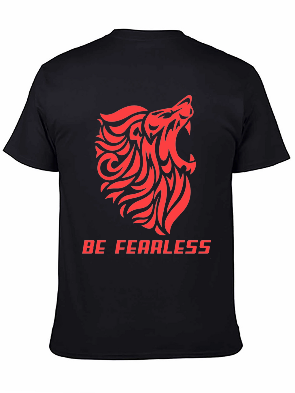 Be Fearless Graphic Tee - Tribal Lion Design