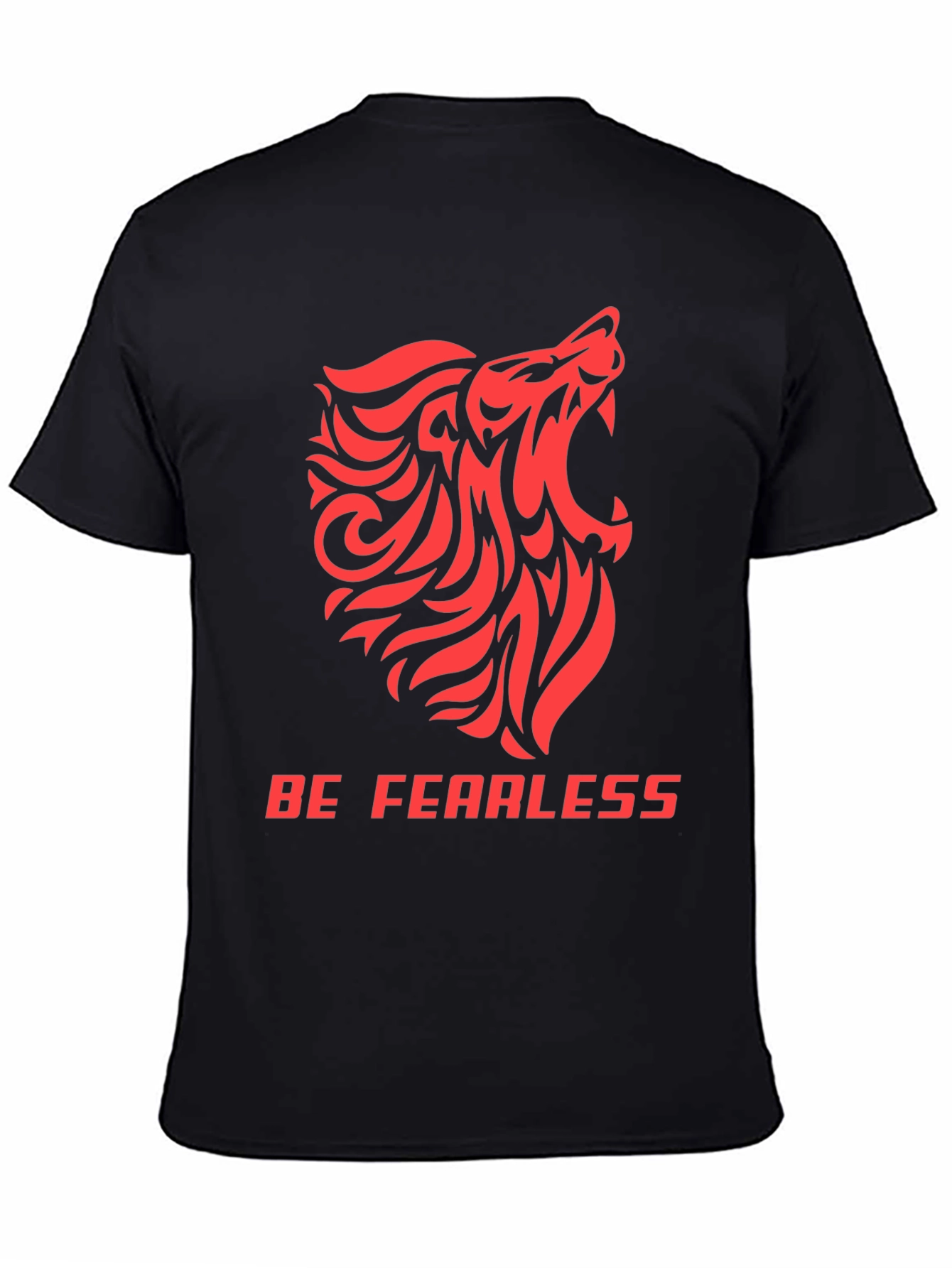 Be Fearless Graphic Tee - Tribal Lion Design
