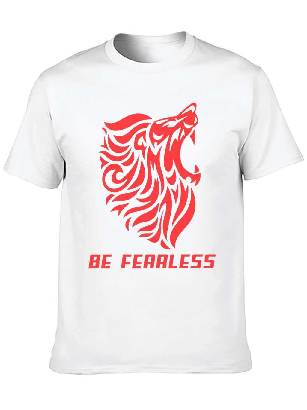 Be Fearless Graphic Tee - Tribal Lion Design