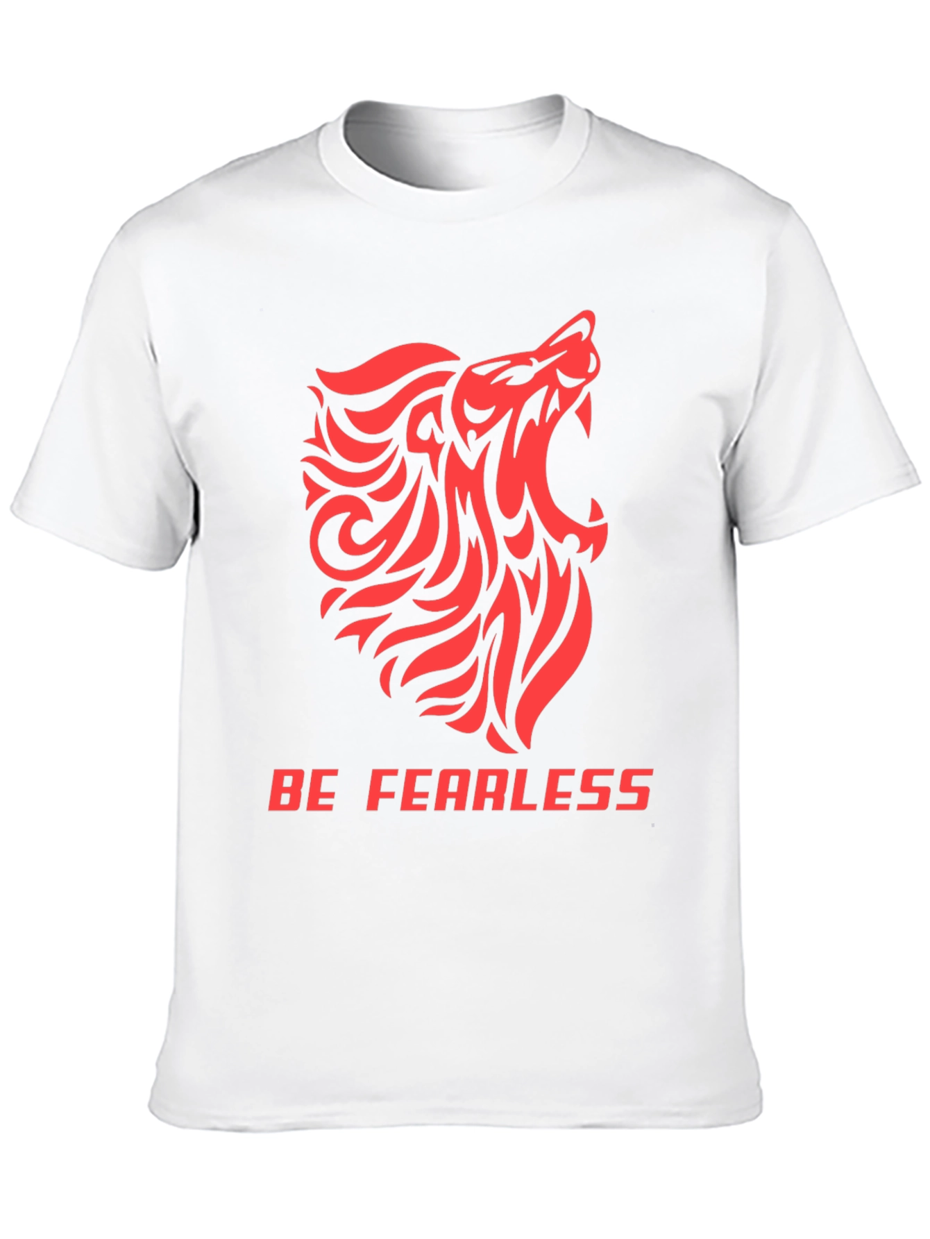 Be Fearless Graphic Tee - Tribal Lion Design
